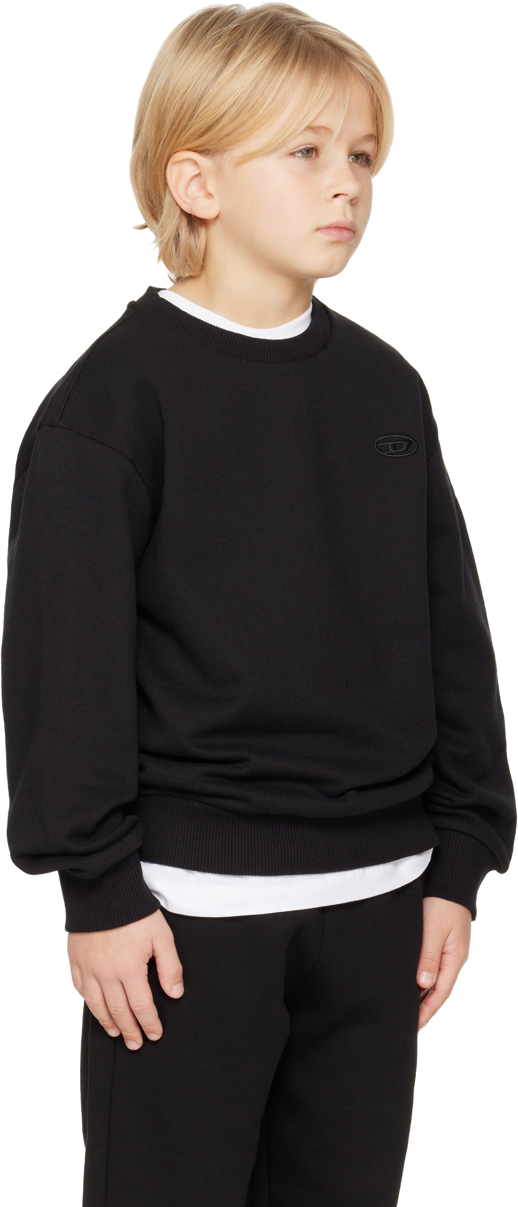 Diesel - Enfant | Pull molletonné noir à logos