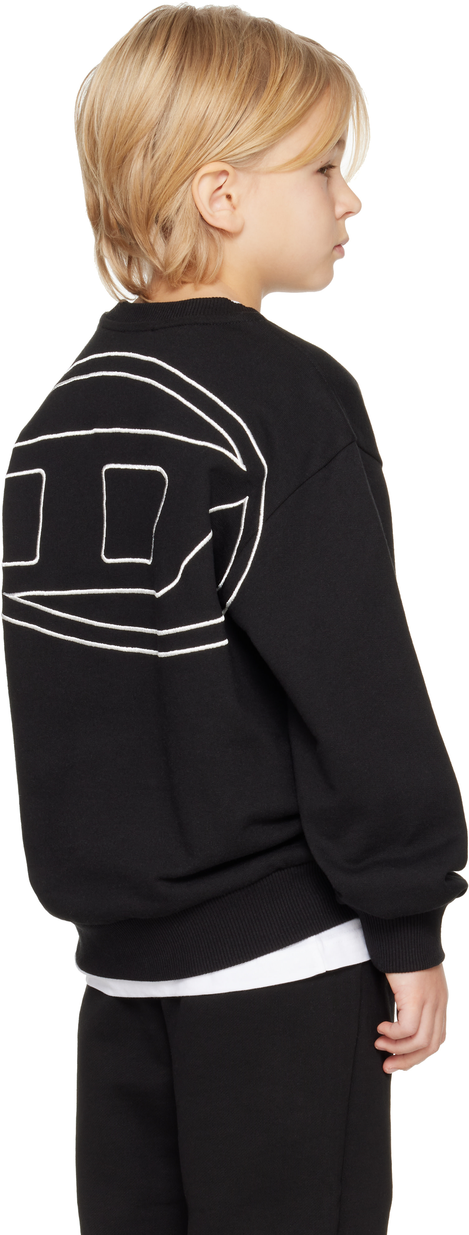 Diesel - Enfant | Pull molletonné noir à logos