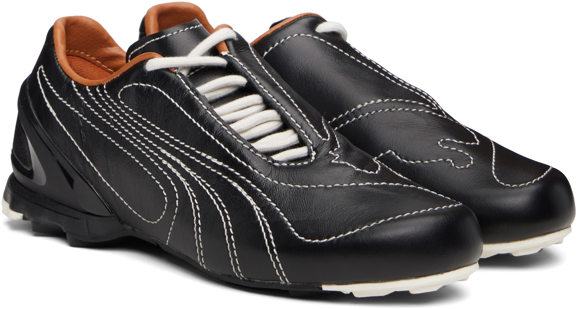 PUMA: SSENSE限定 ブラック V-S1 レザースニーカー | SSENSE 日本