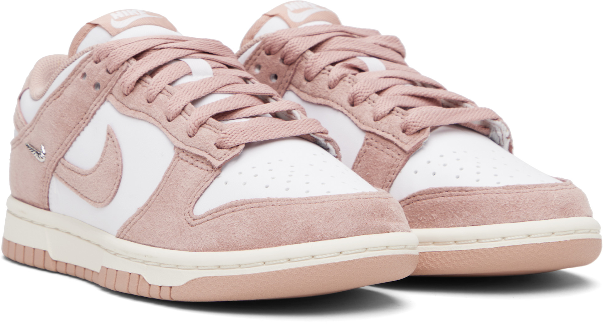 Nike - Baskets basses Dunk rose et blanc