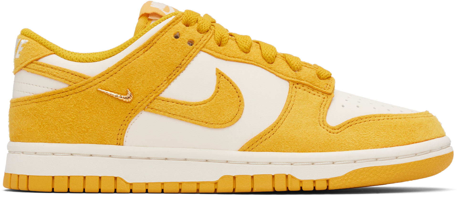 Nike - Baskets basses Dunk blanc cassé et jaune