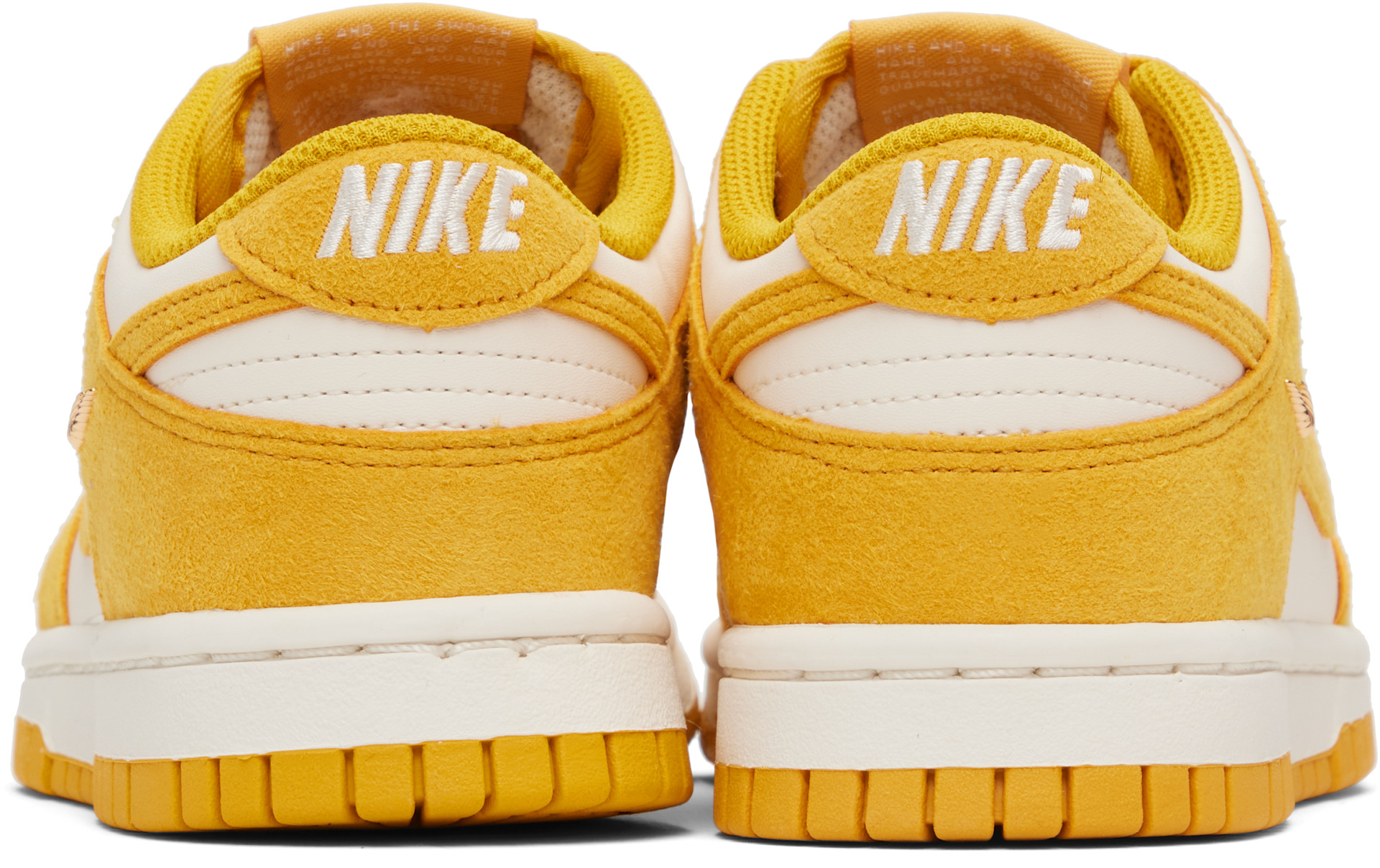 Nike - Baskets basses Dunk blanc cassé et jaune