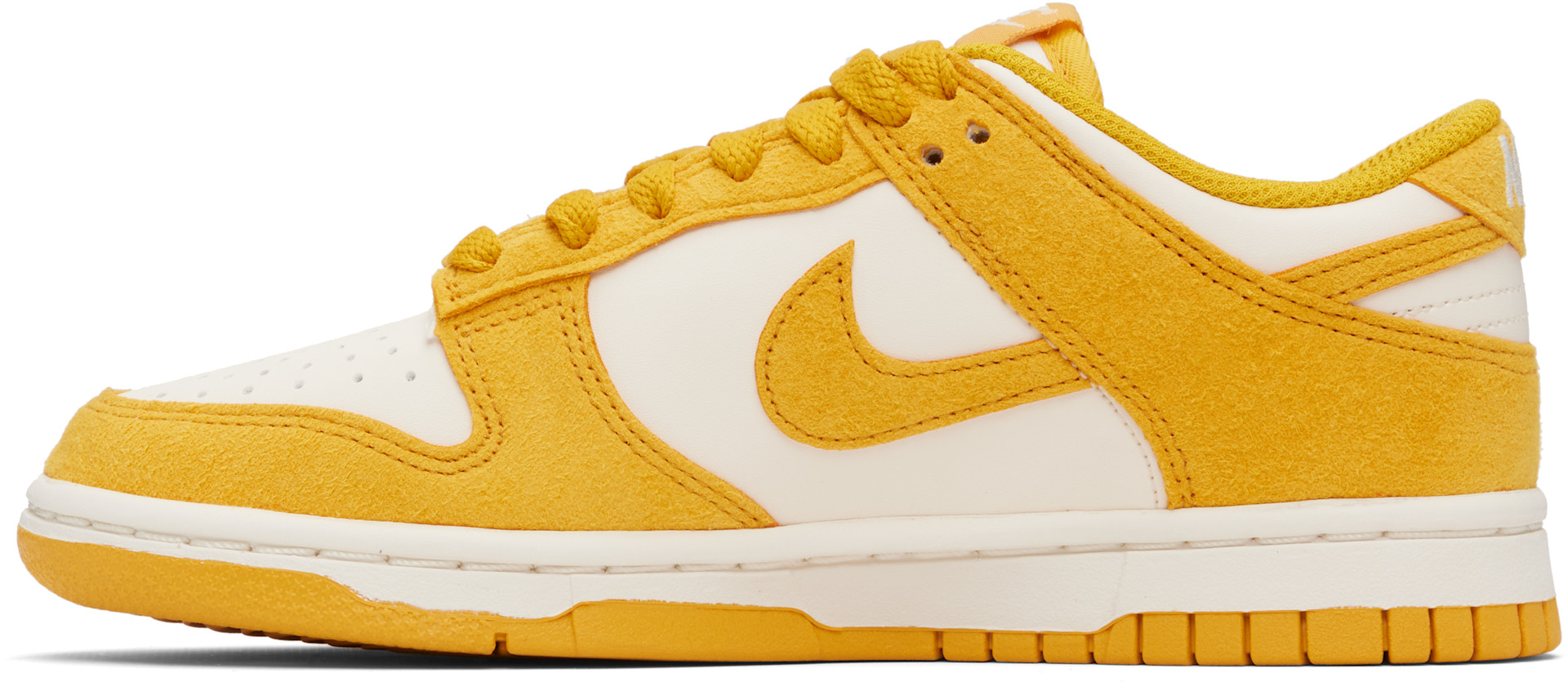 Nike - Baskets basses Dunk blanc cassé et jaune