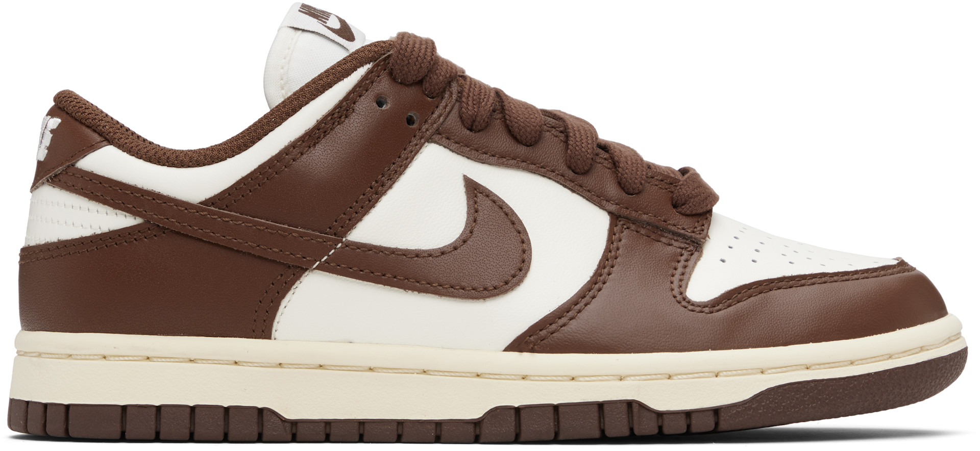Nike Dunk ホワイト/ブラウン スニーカー Nike: ホワイト＆ブラウン Dunk Low スニーカー | SSENSE 日本