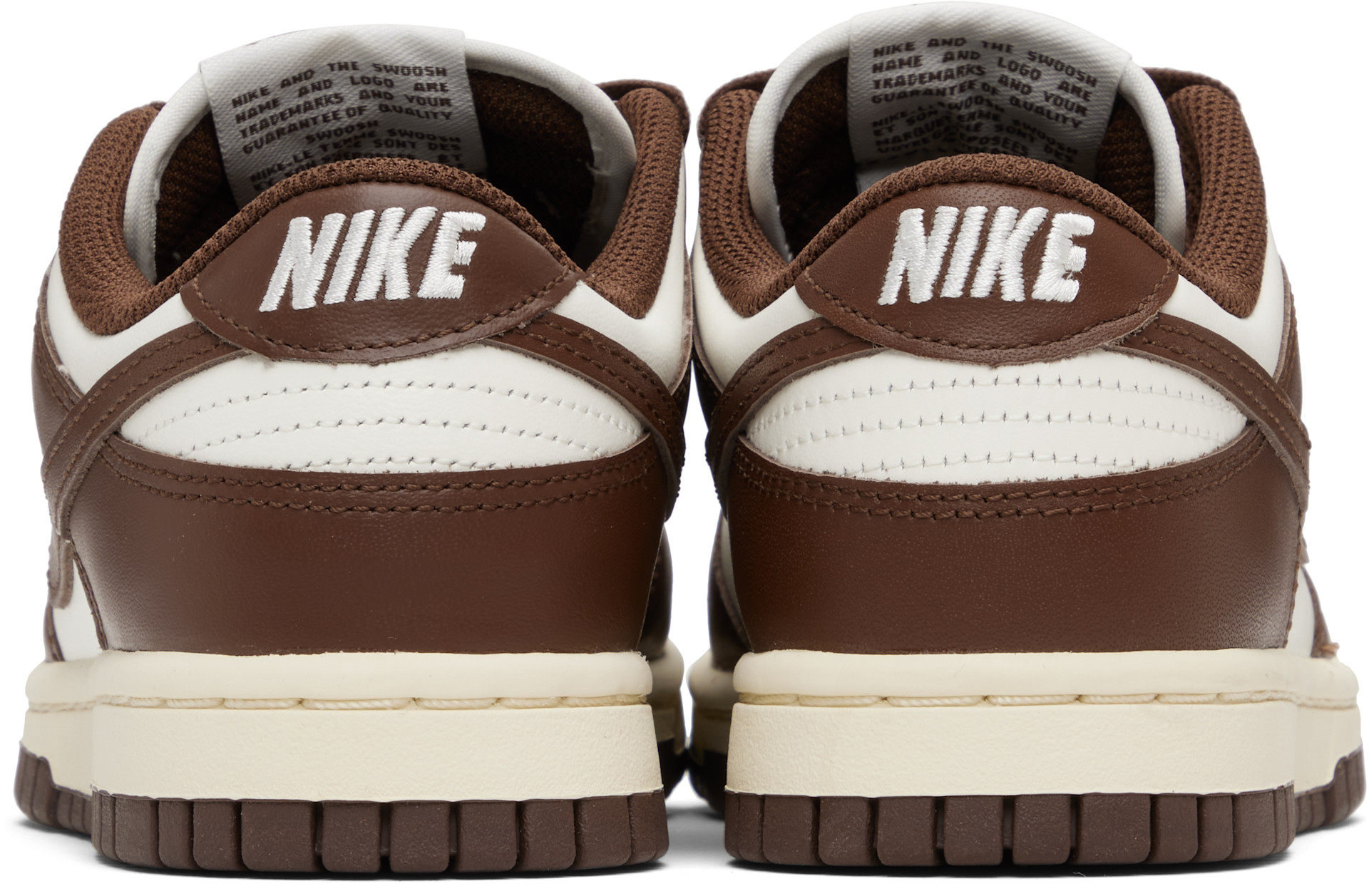 Nike - Baskets basses Dunk blanc et brun