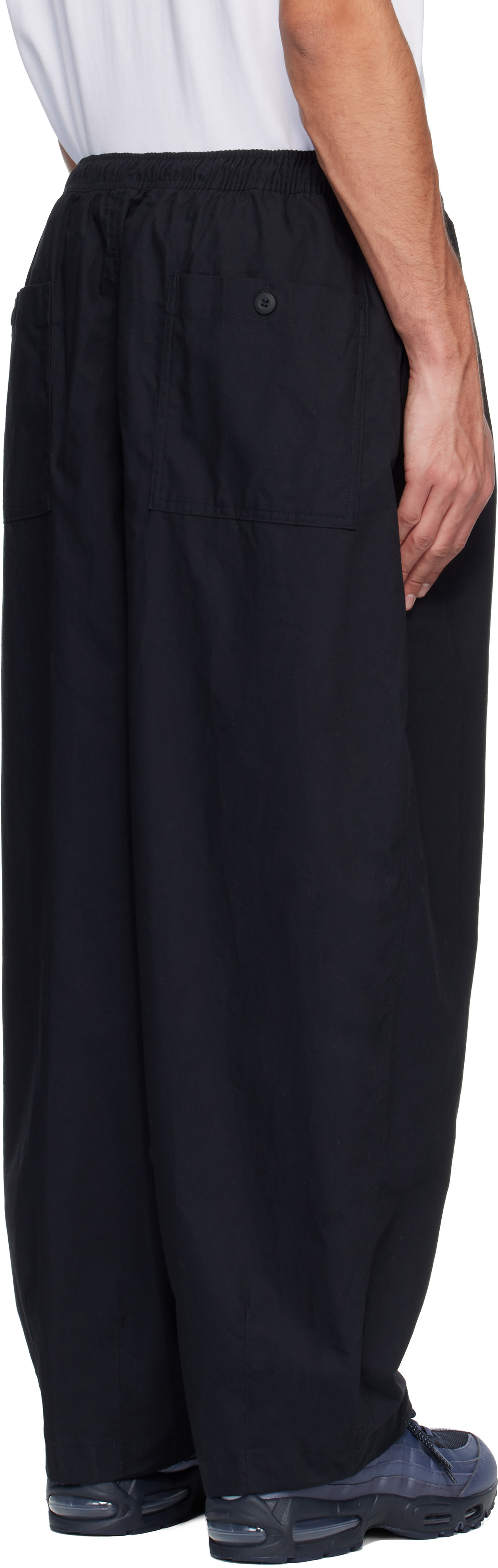 Nike: Black Nike Club Balloon Trousers | SSENSE Canada