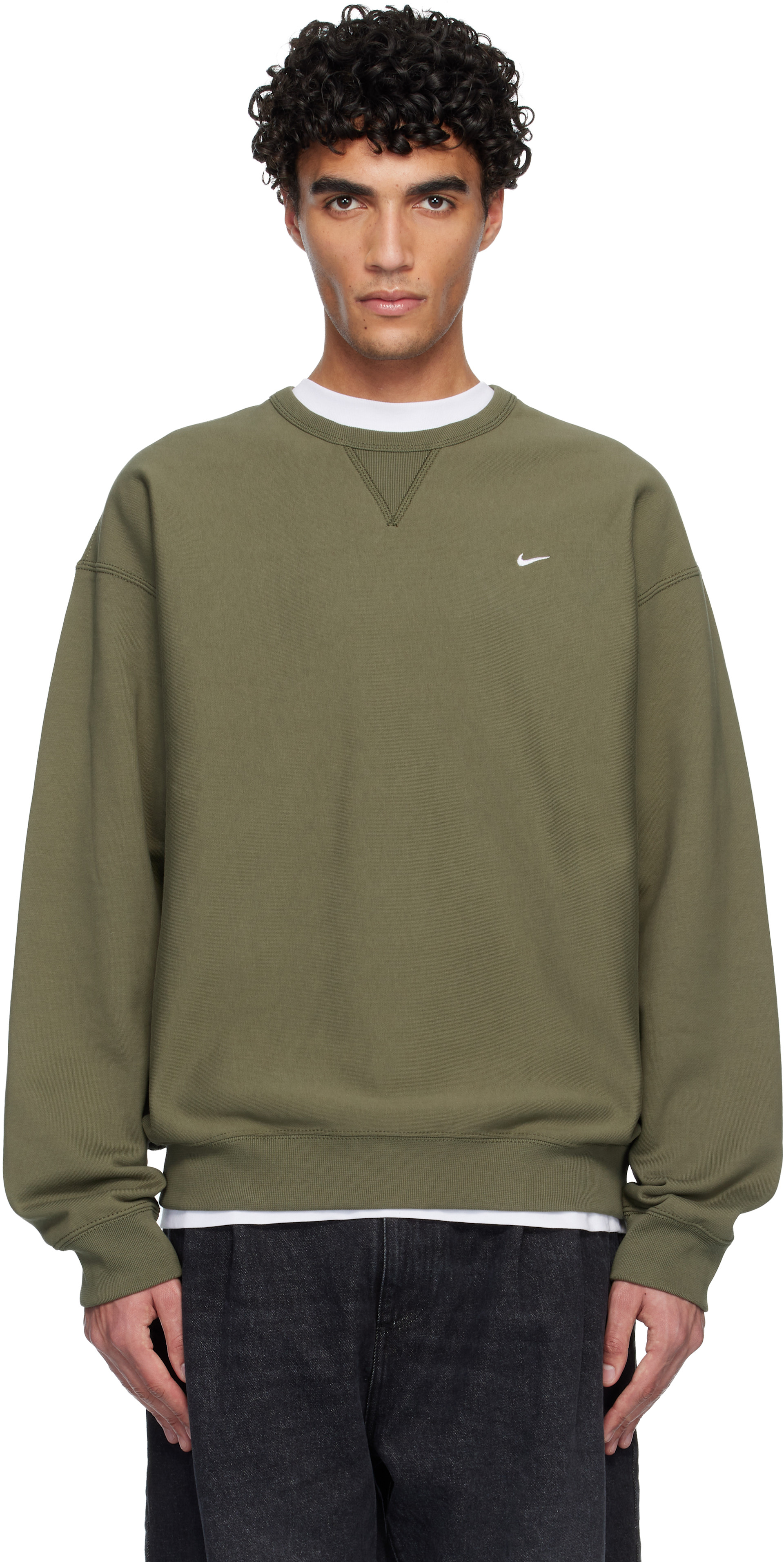 Nike - Pull molletonné vert à 'Swoosh'