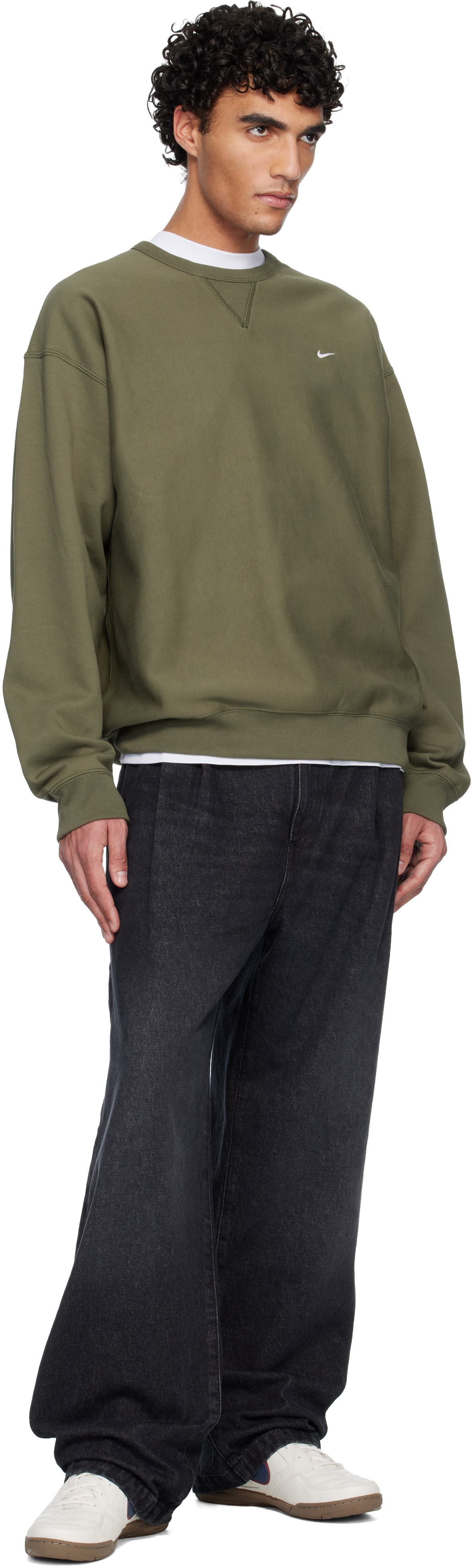 Nike - Pull molletonné vert à 'Swoosh'