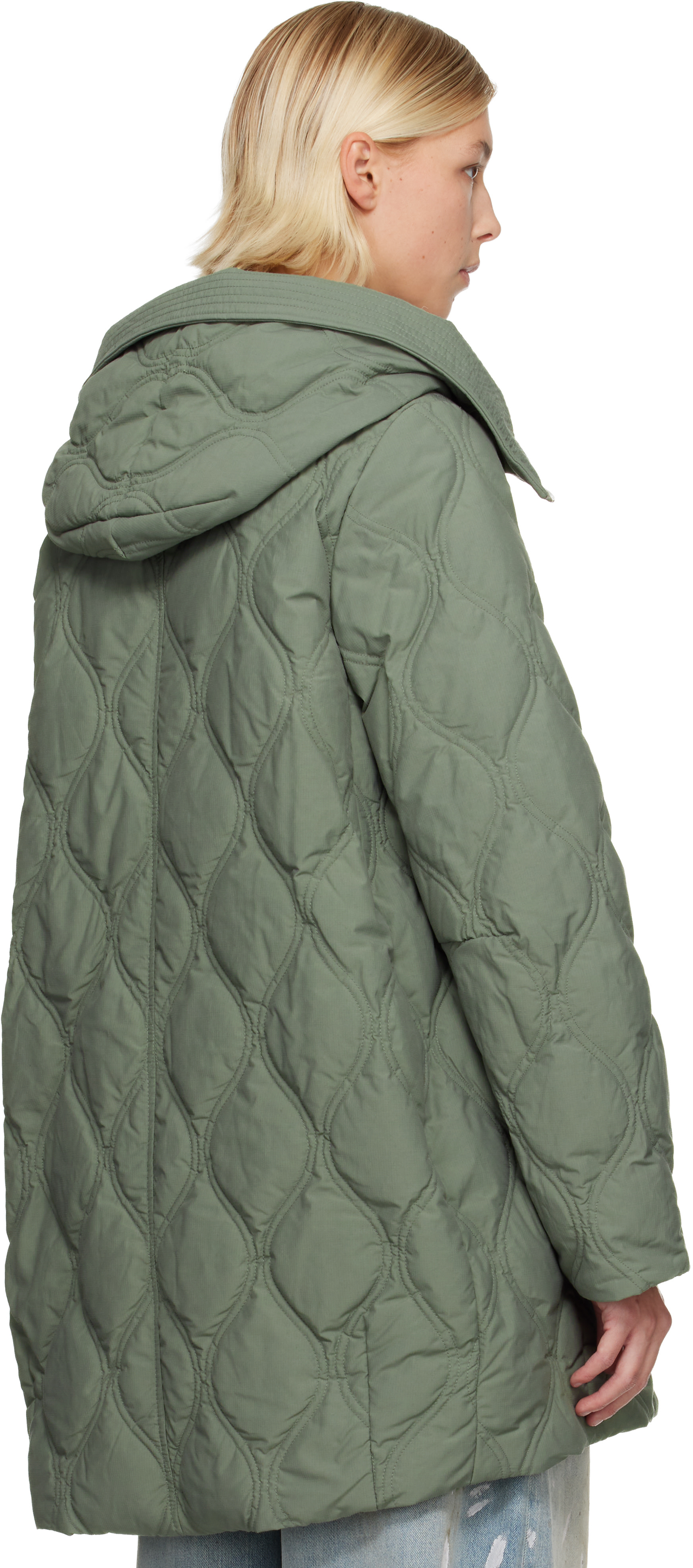 Canada Goose: Green Alessia Down Coat | SSENSE Canada