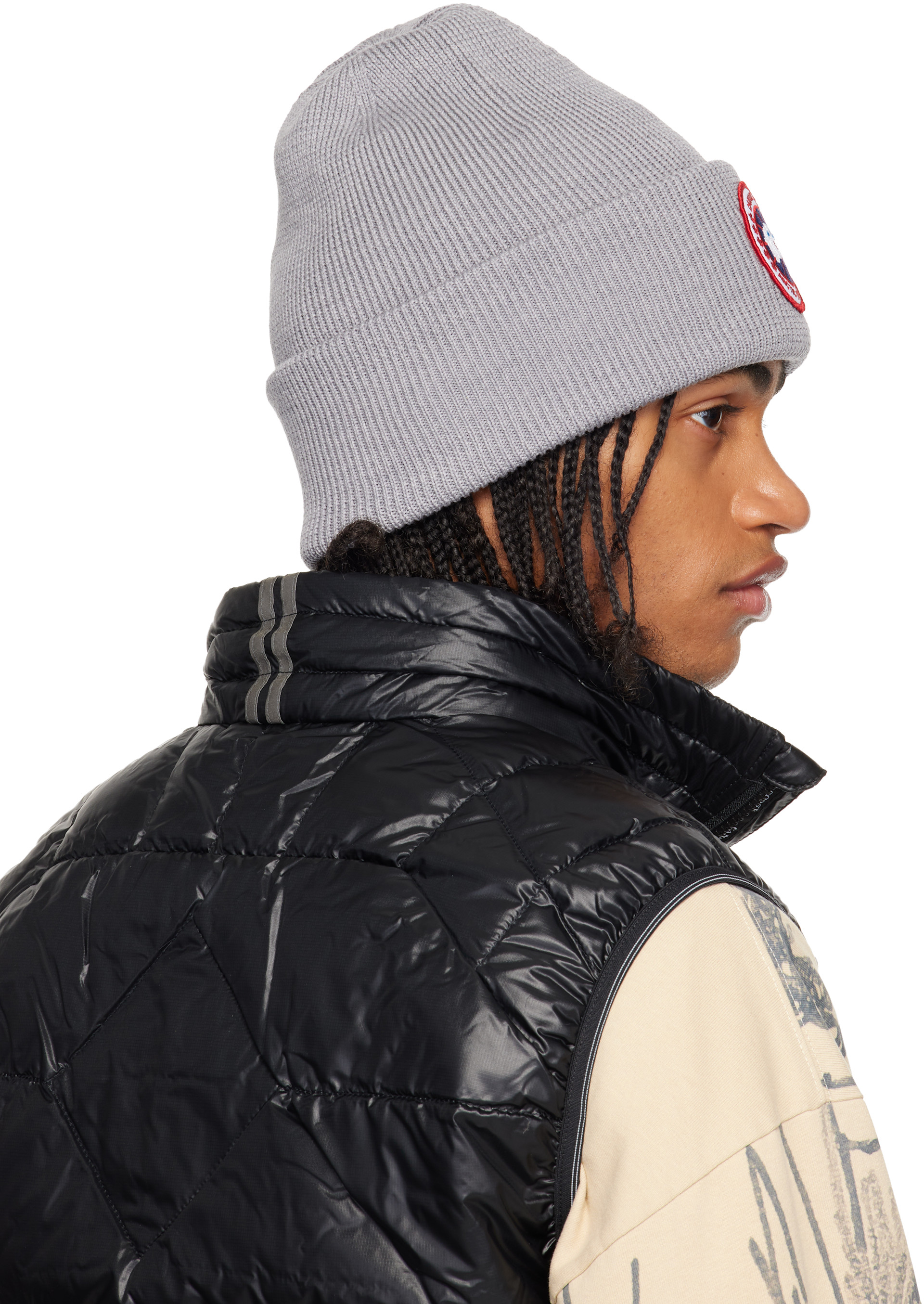 Canada Goose - Bonnet gris à écusson Arctic