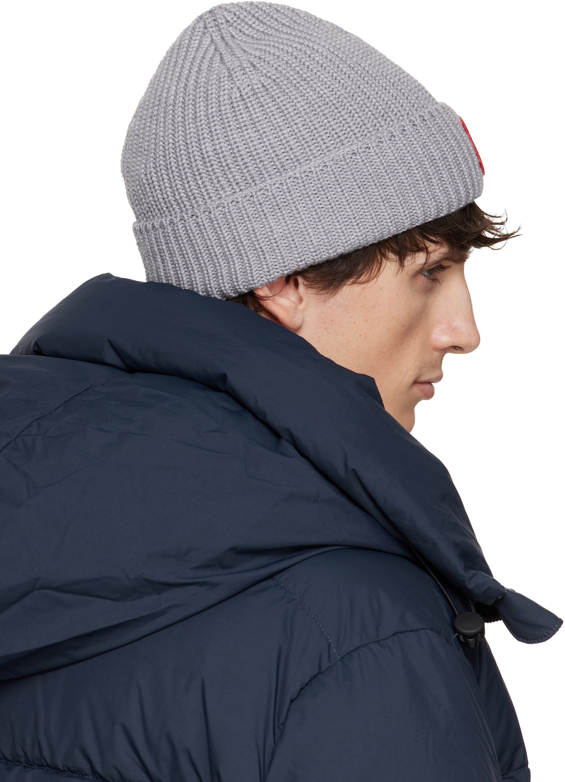 Canada Goose - 그레이 골지 비니
