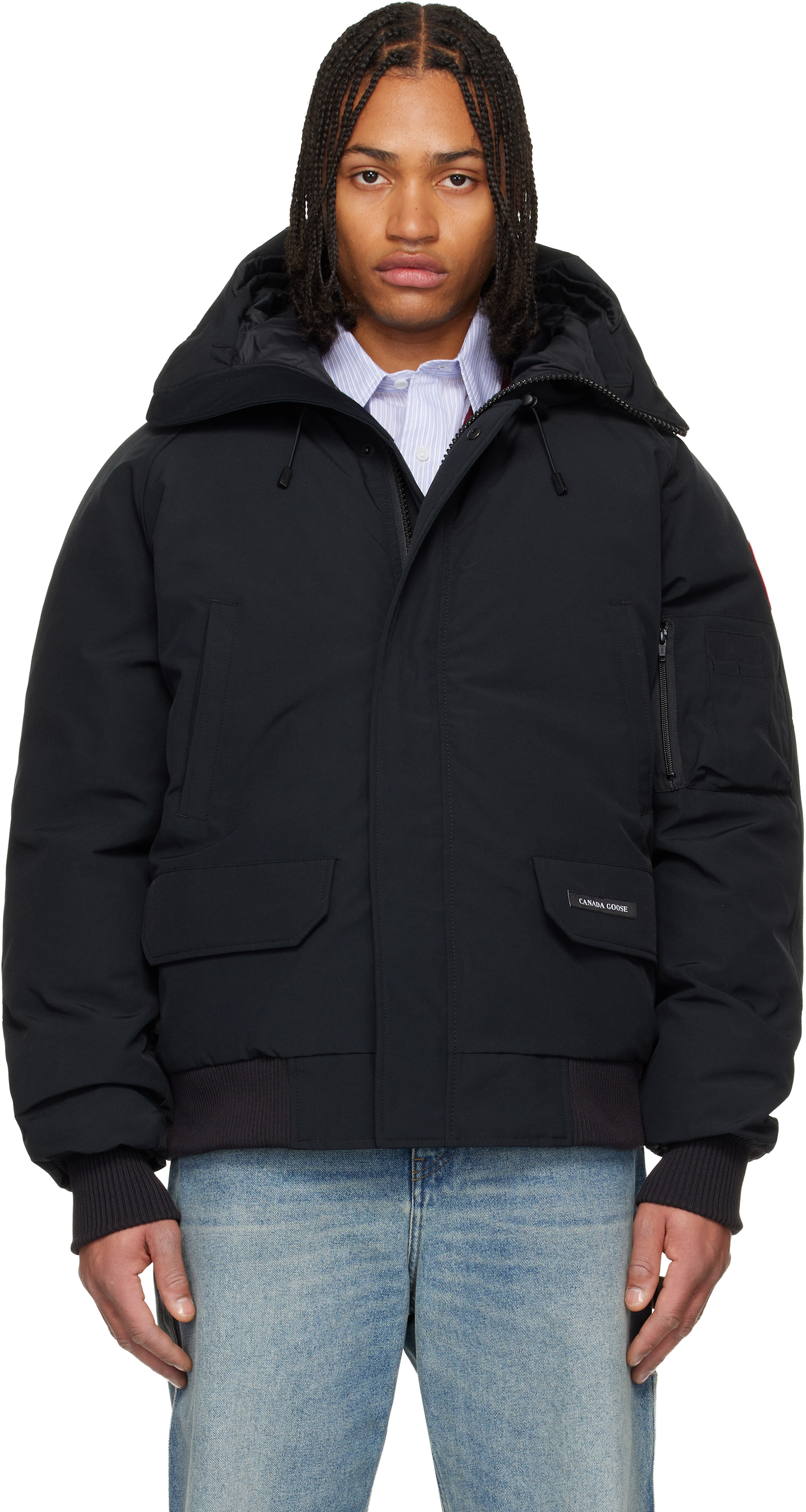 Canada Goose - 블랙 칠리왁 보머 다운 재킷