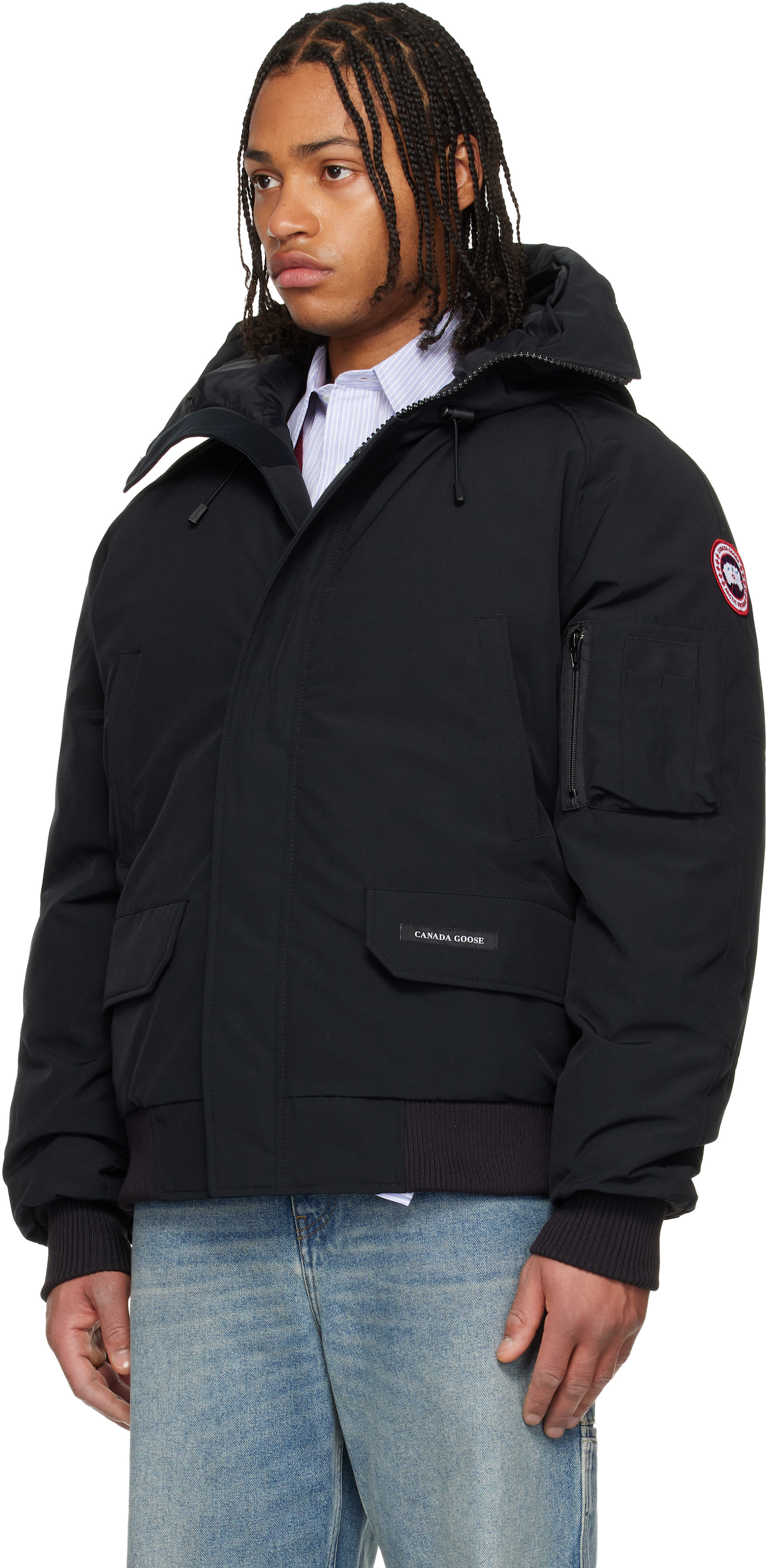 Canada Goose - 블랙 칠리왁 보머 다운 재킷