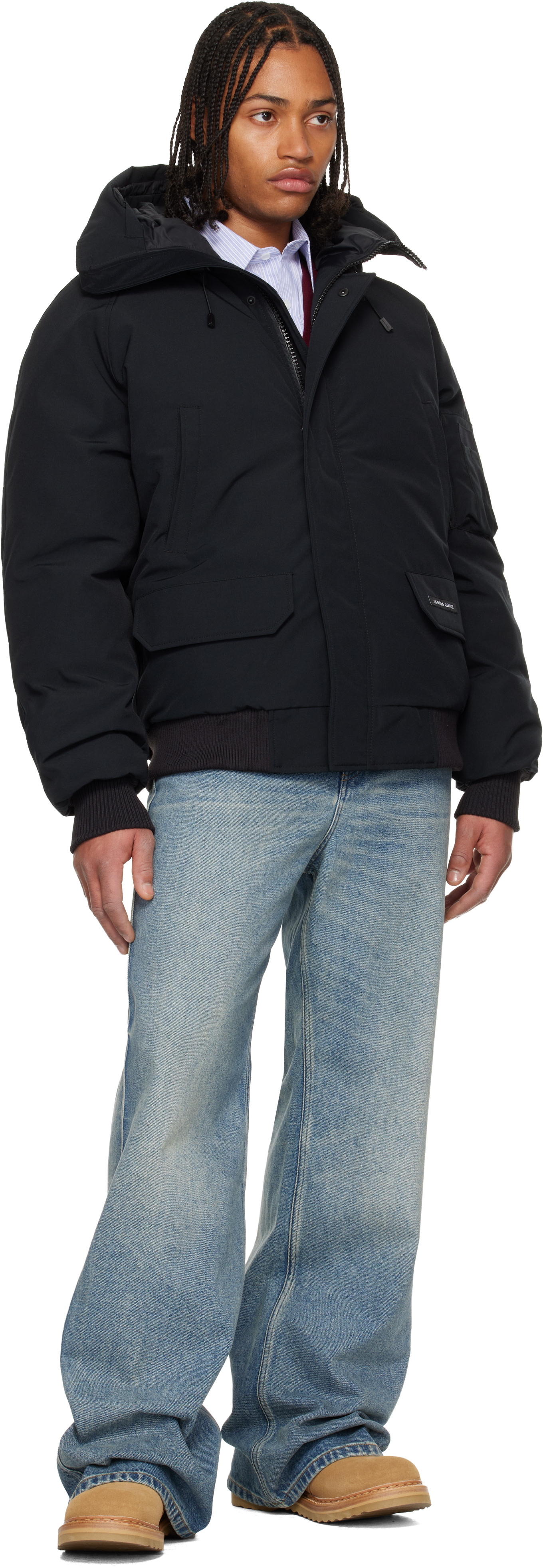 Canada Goose - 블랙 칠리왁 보머 다운 재킷