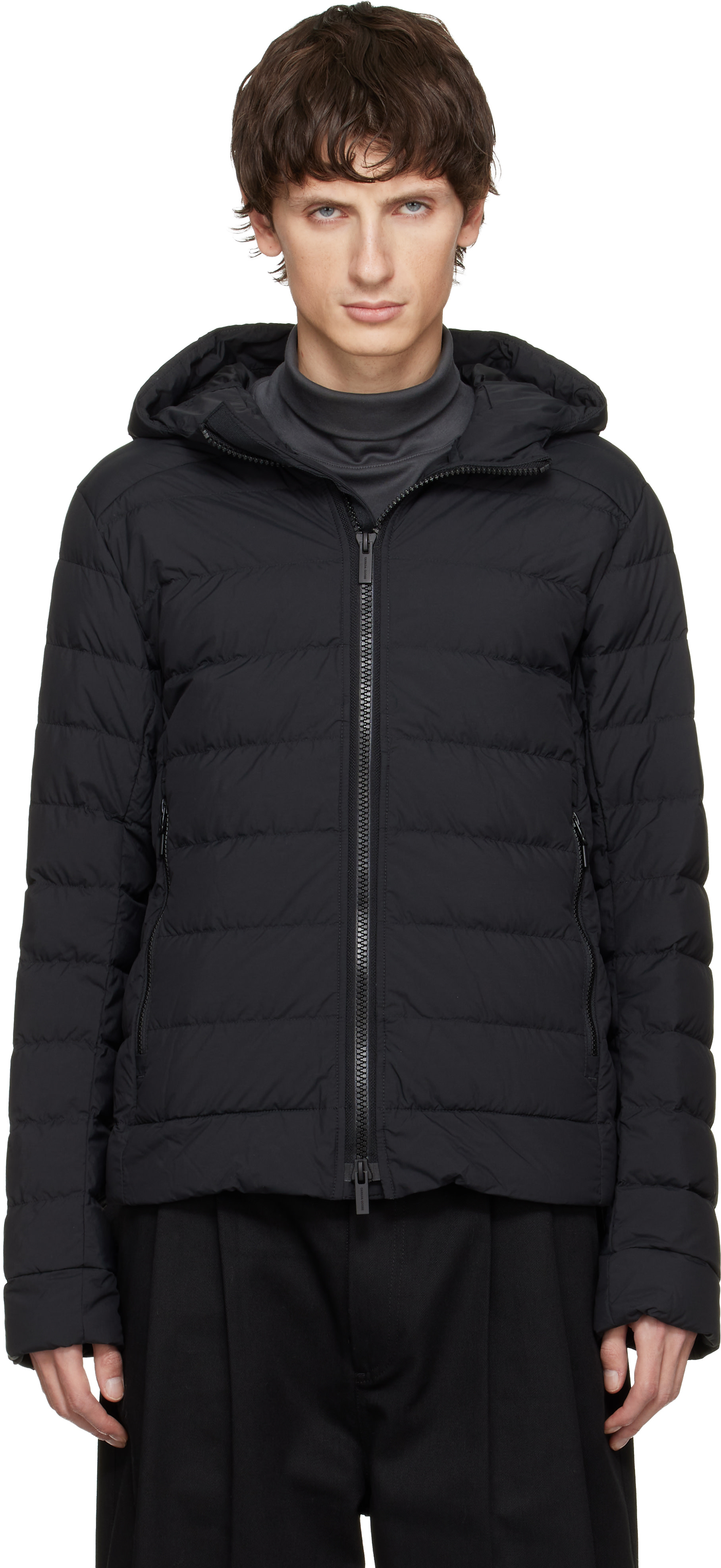 Canada Goose - 블랙 크로프턴 엔듀라럭스 다운 재킷