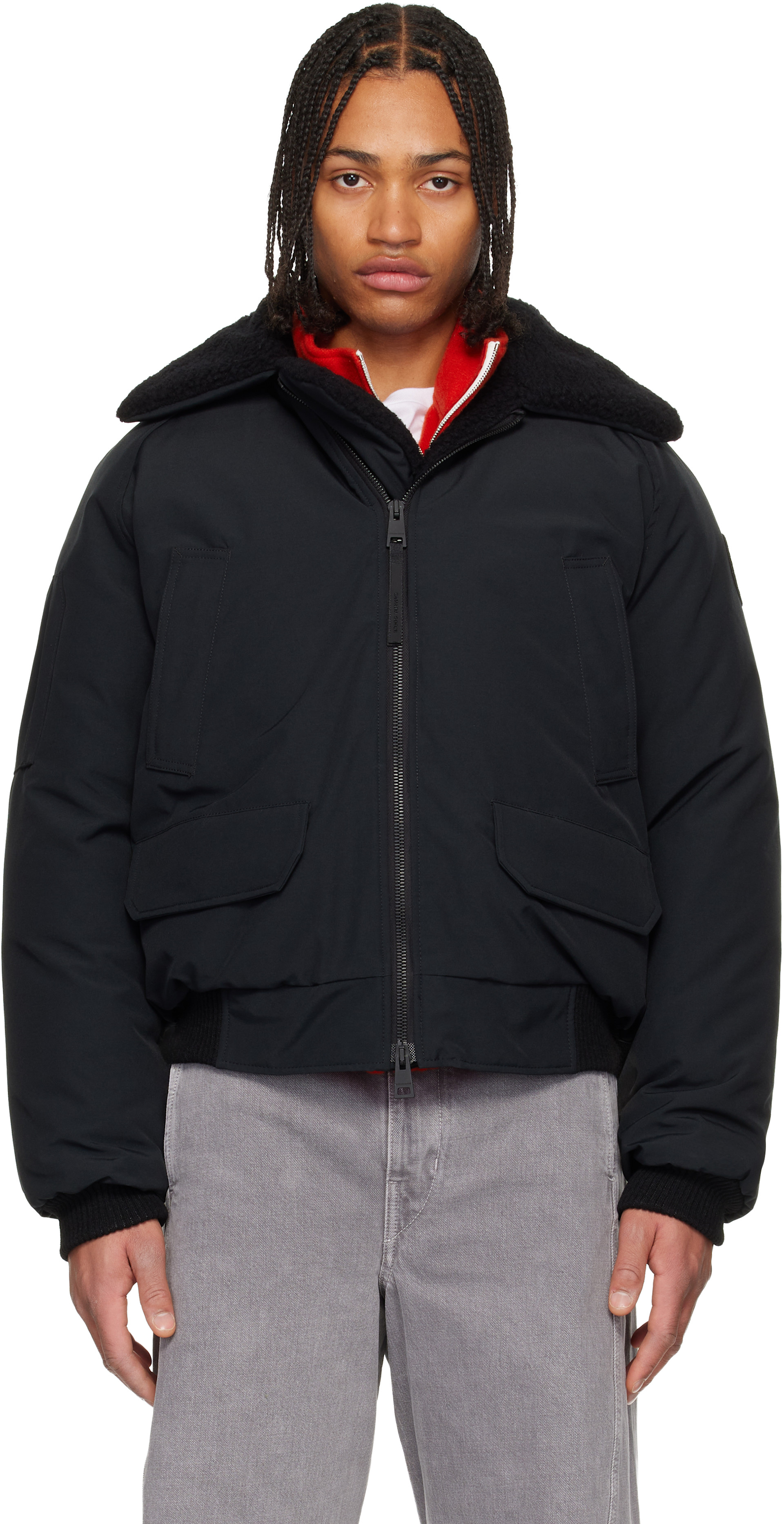 Canada Goose - 블랙 칠리왁 에비에이터 보머 다운 재킷