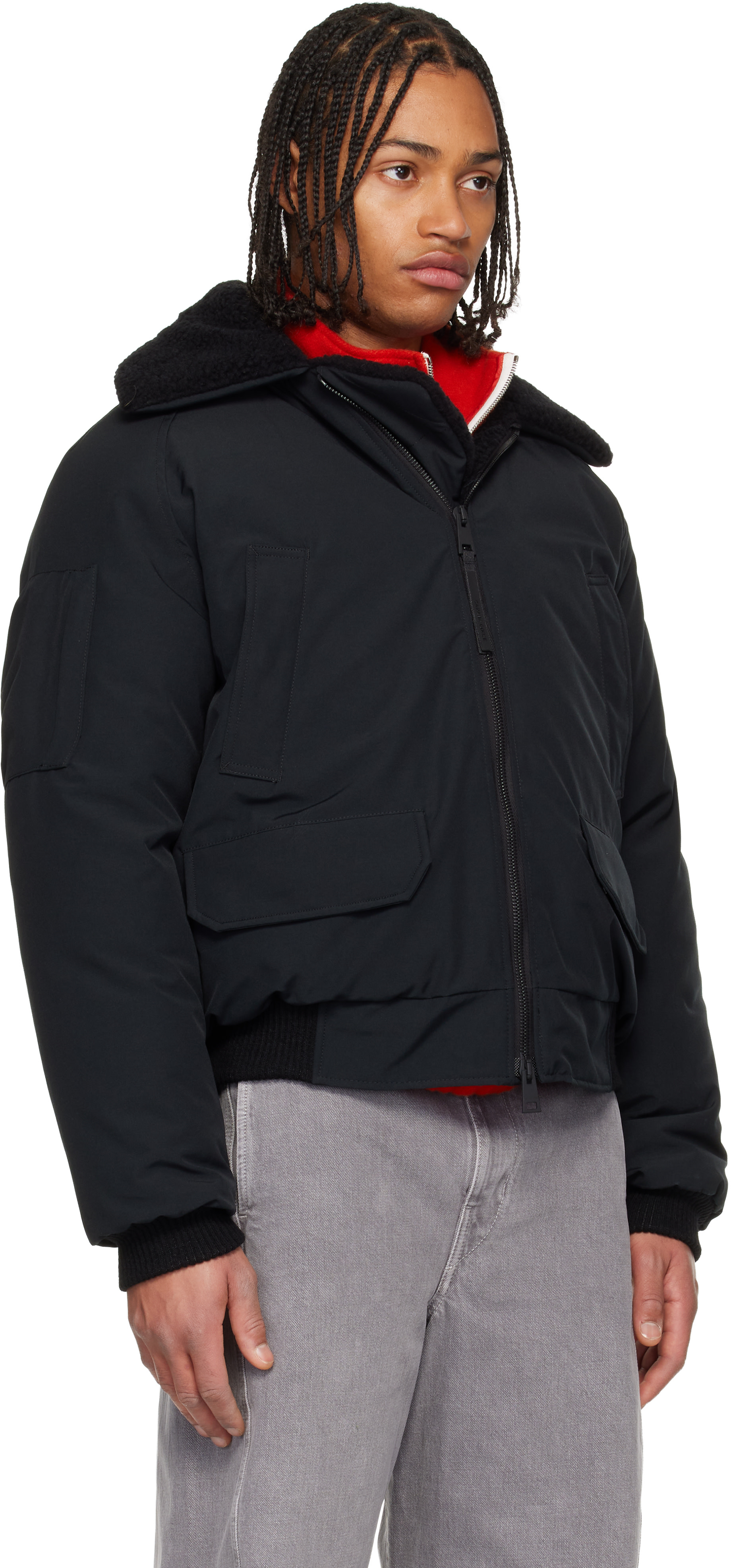 Canada Goose - 블랙 칠리왁 에비에이터 보머 다운 재킷