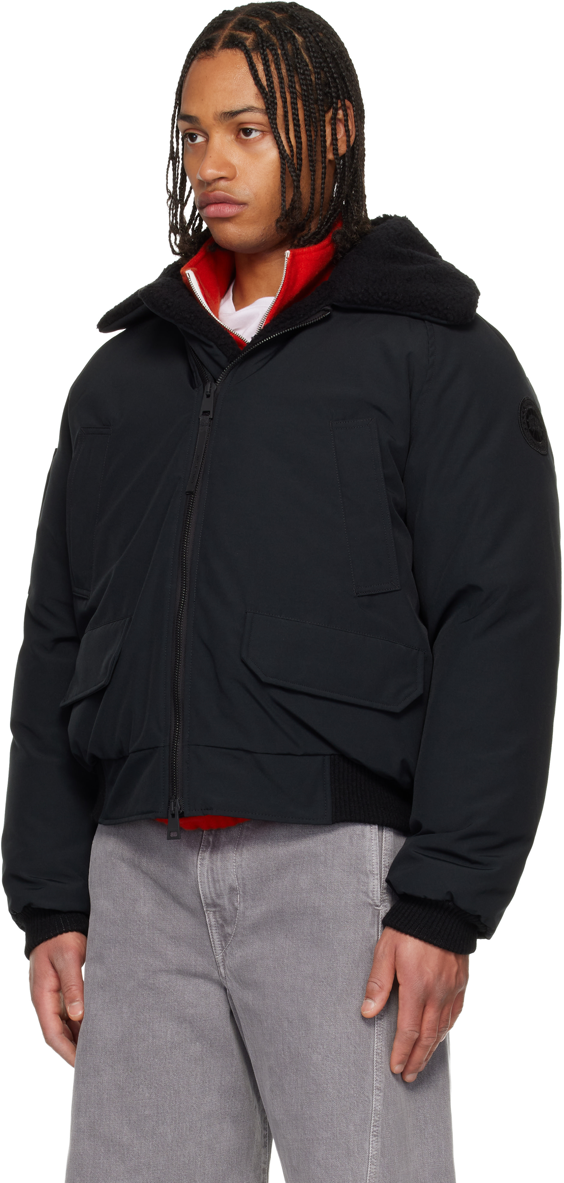 Canada Goose - 블랙 칠리왁 에비에이터 보머 다운 재킷
