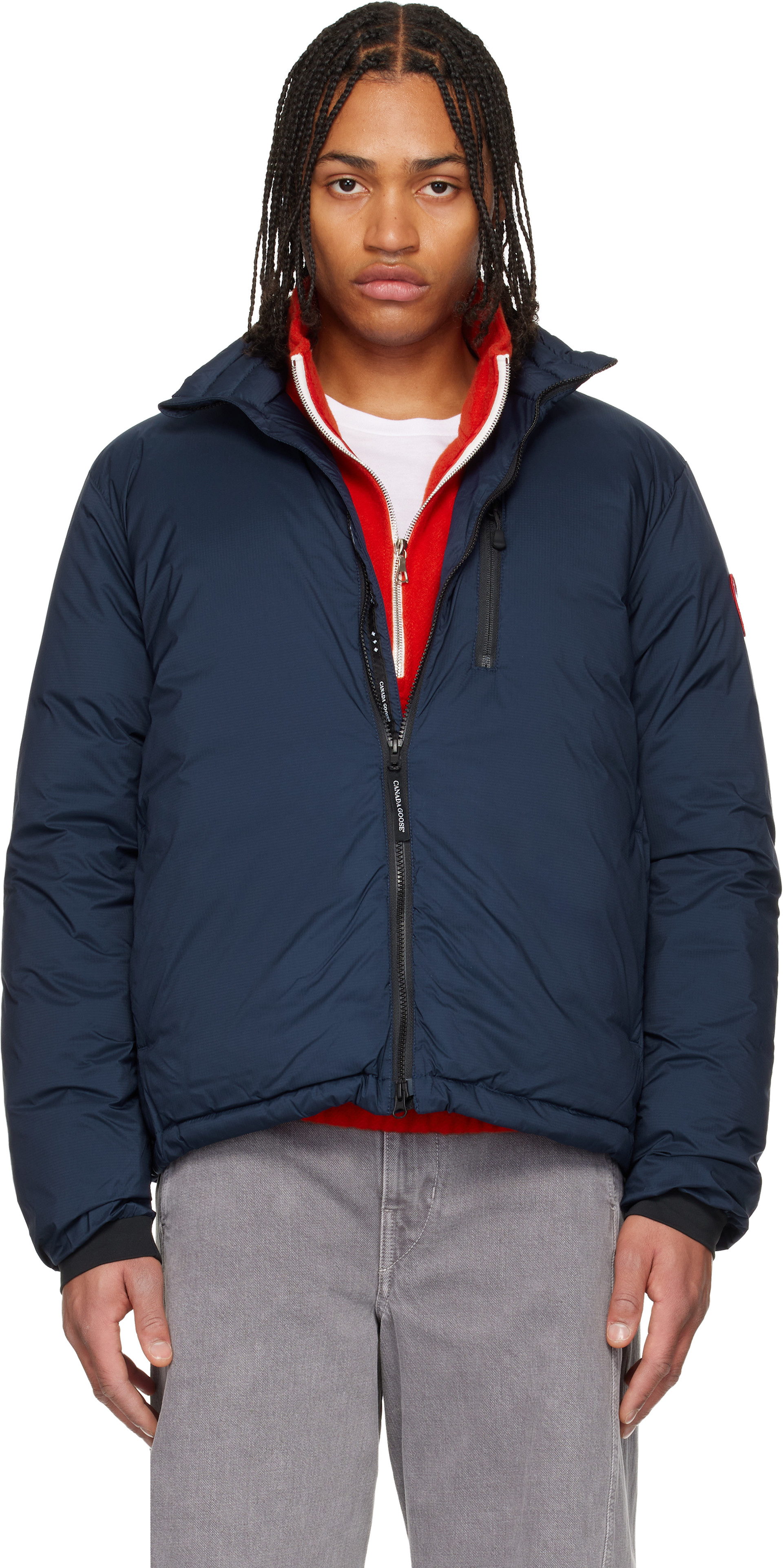 Canada Goose - 네이비 로지 다운 재킷