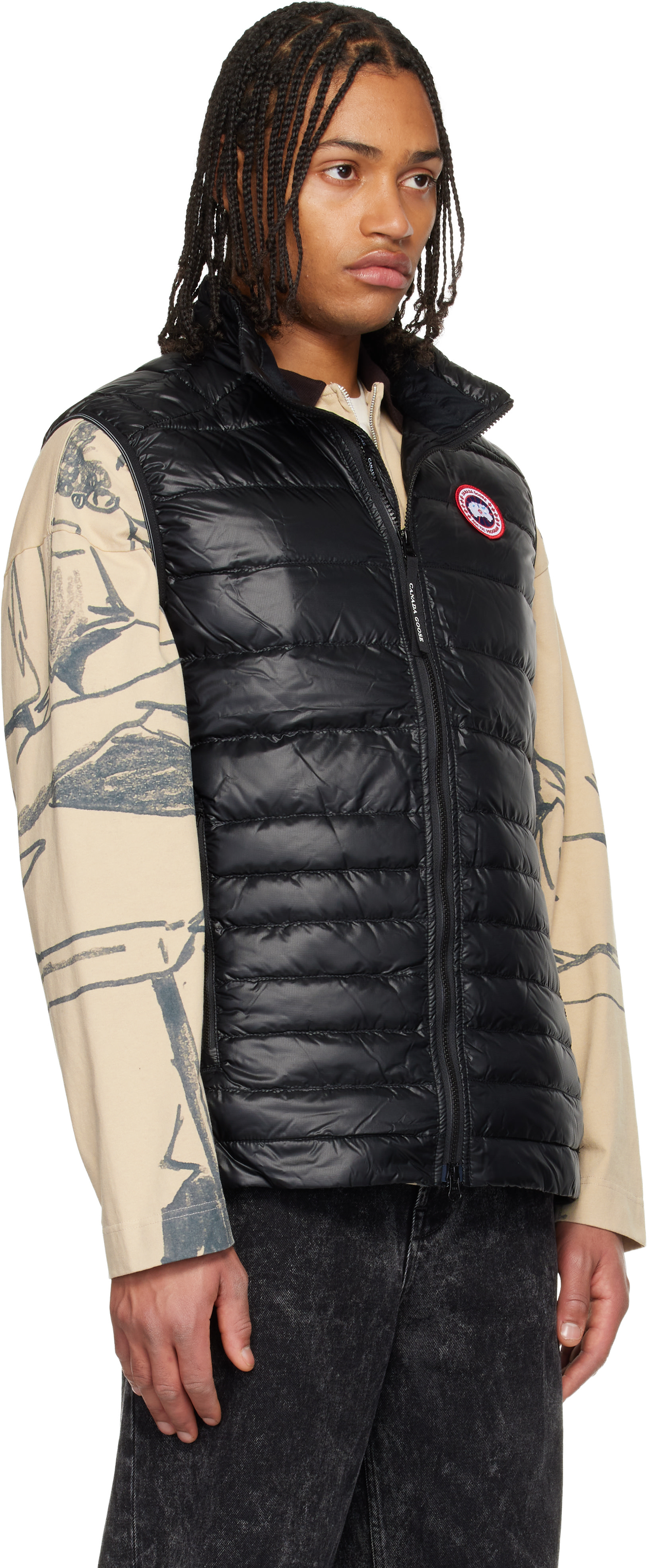 Canada Goose - 블랙 하이브릿지 라이트 다운 베스트