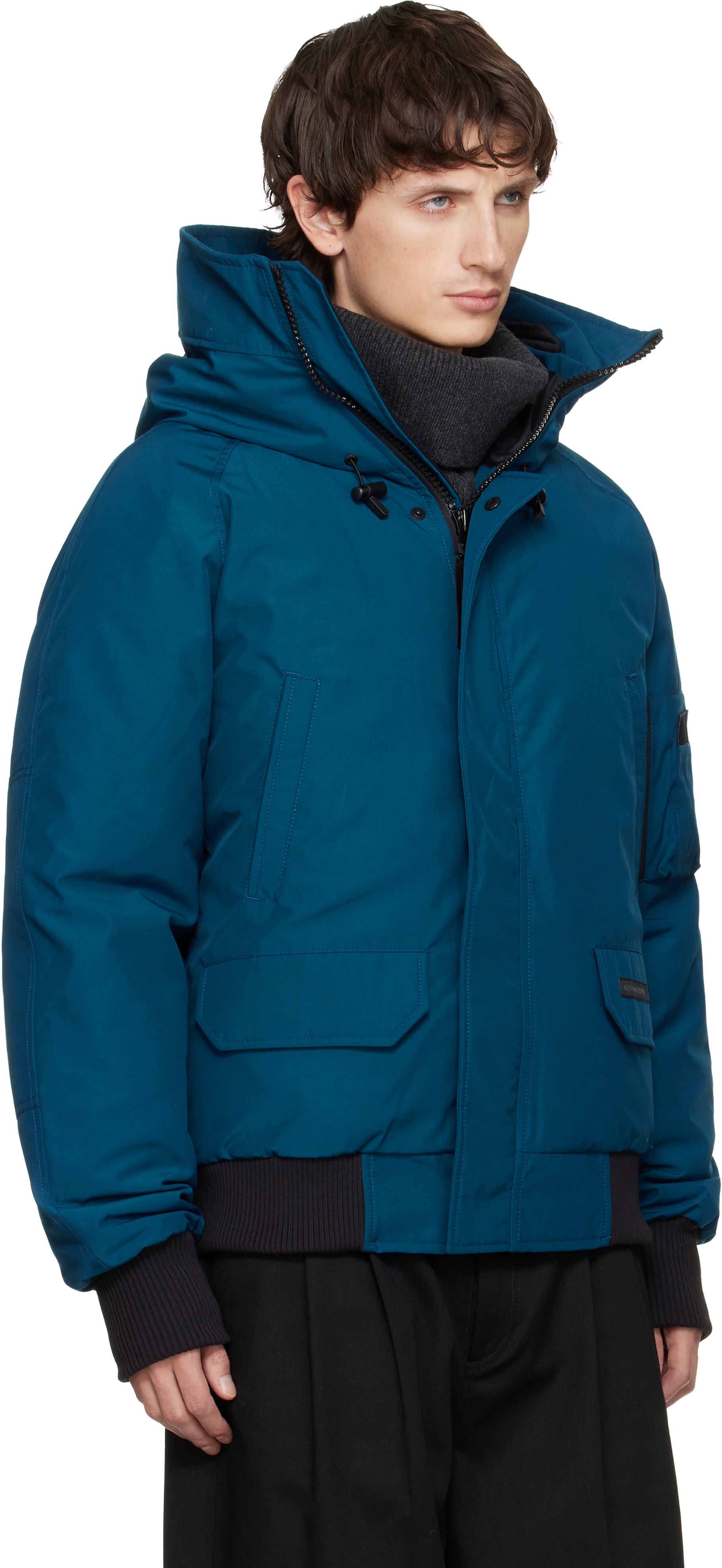 Canada Goose - 블루 블랙 라벨 칠리왁 보머 다운 재킷