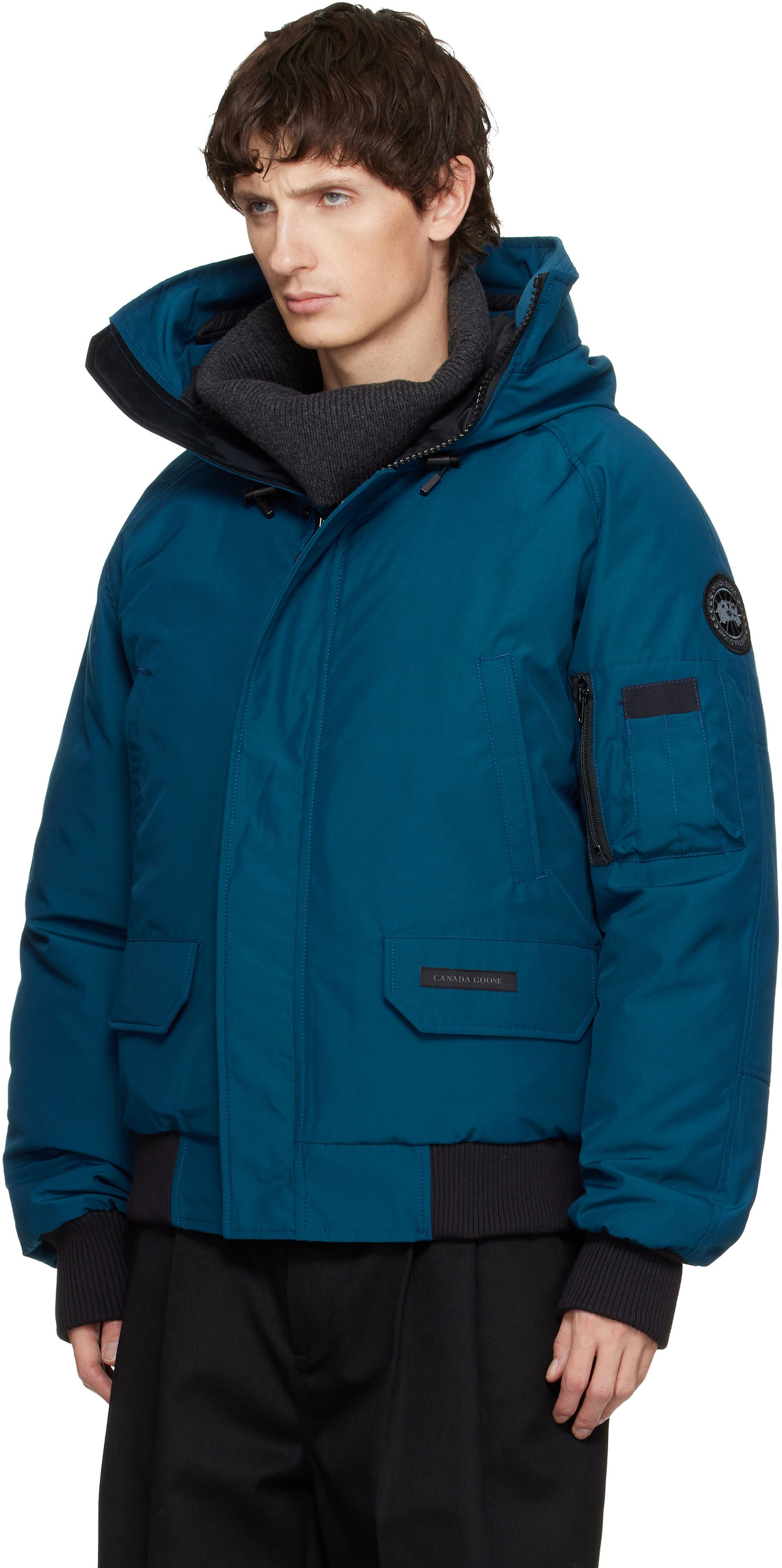 Canada Goose - 블루 블랙 라벨 칠리왁 보머 다운 재킷