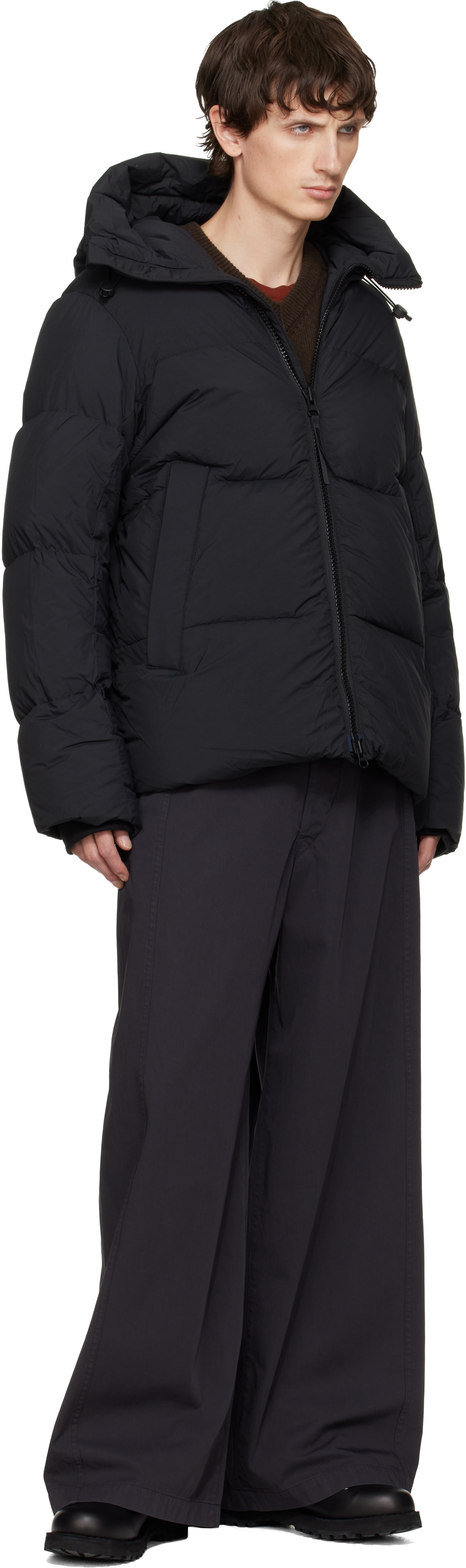 Canada Goose - 블랙 크로프턴 패딩 엔듀라럭스 블랙 라벨 다운 재킷