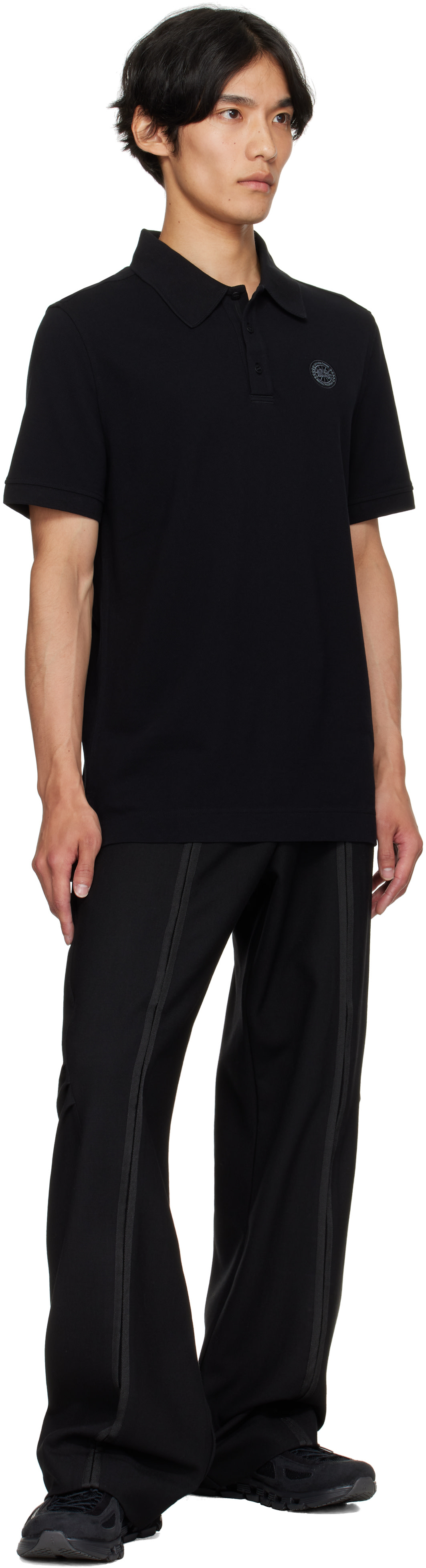 Canada Goose: Black 'Black Label' Beckley Polo | SSENSE