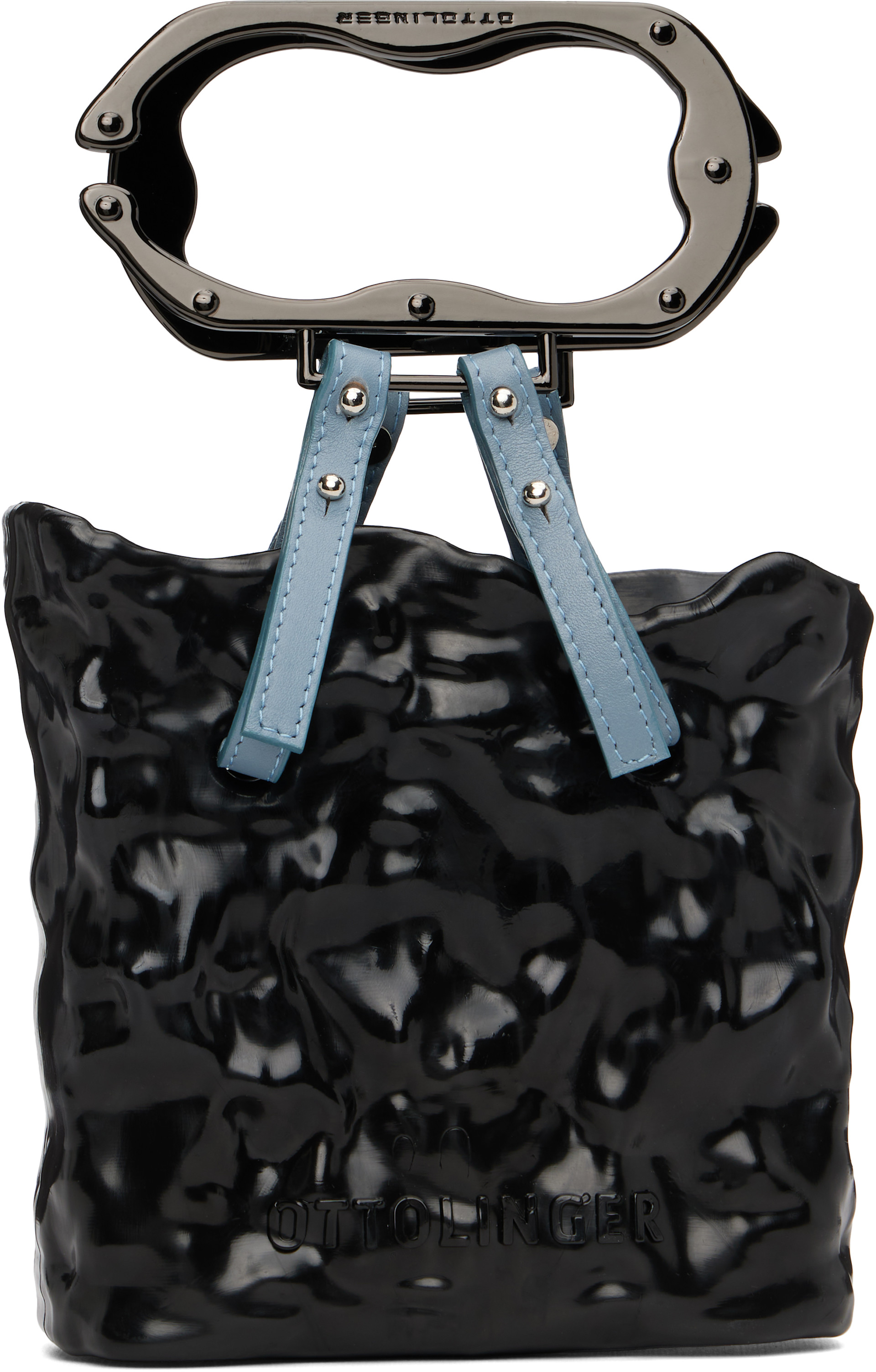 Ottolinger: Black C Band Signature Ceramic Bag | SSENSE United Kingdom