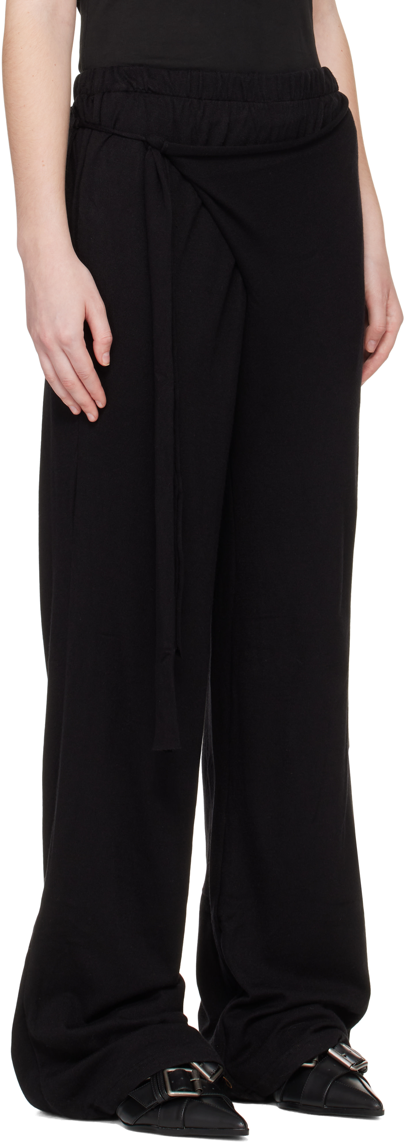 Ottolinger: Black Knit Sweat Lounge Pants | SSENSE Australia