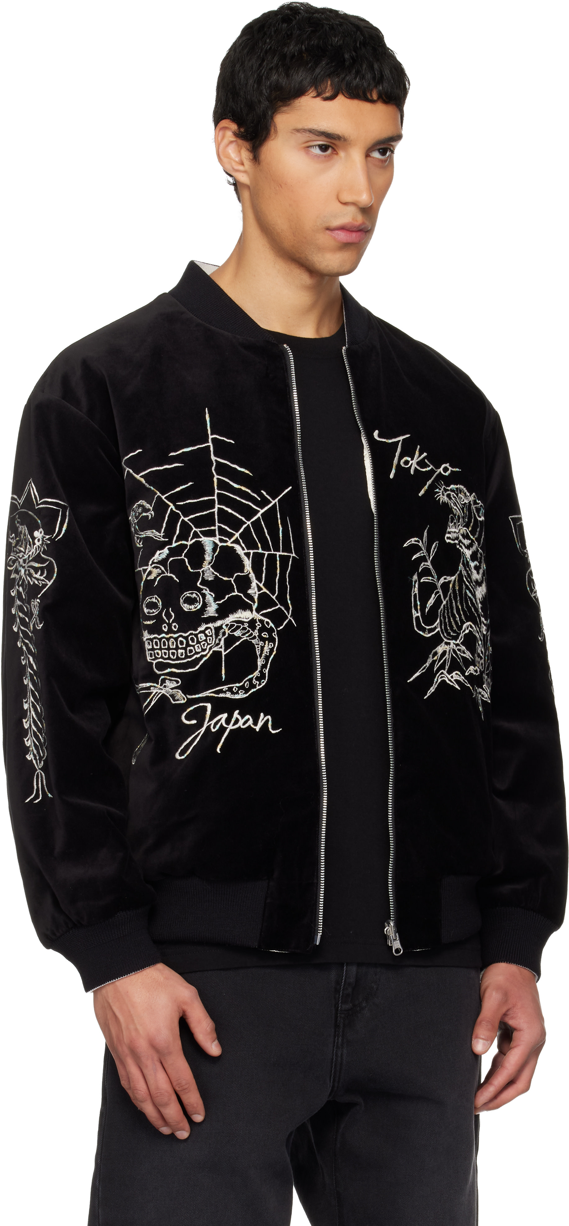 Neighborhood: Black Reversible Souvenir Jacket | SSENSE