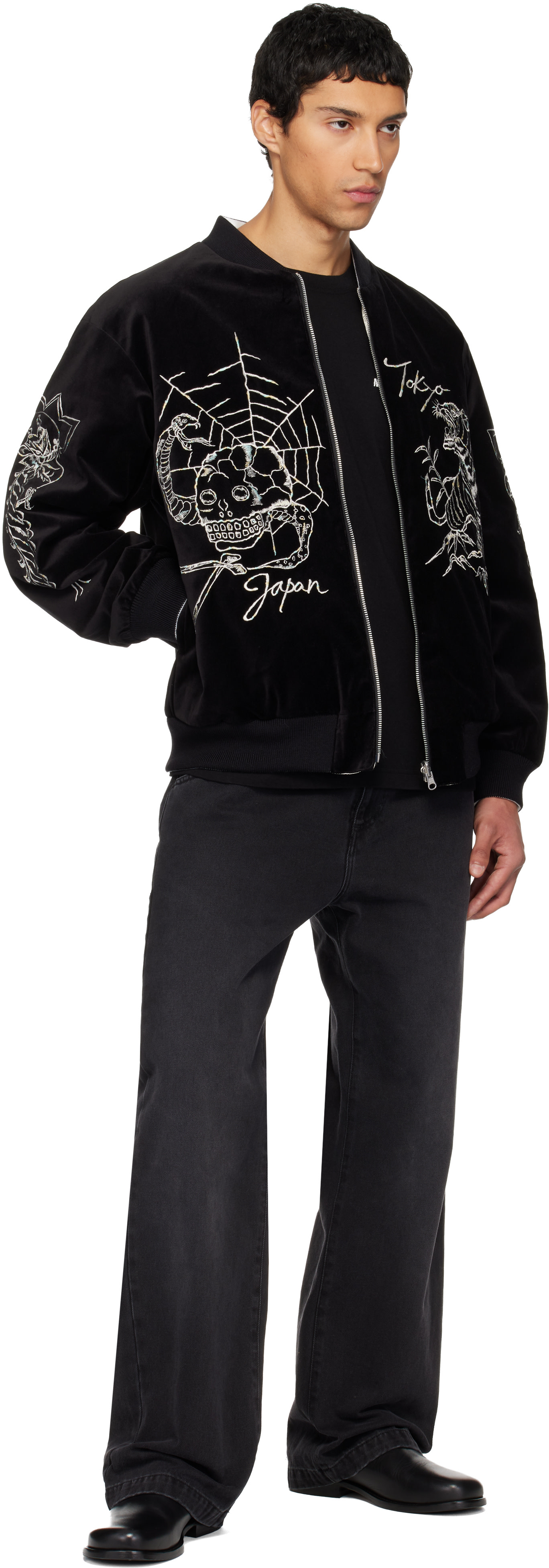 Neighborhood: Black Reversible Souvenir Jacket | SSENSE