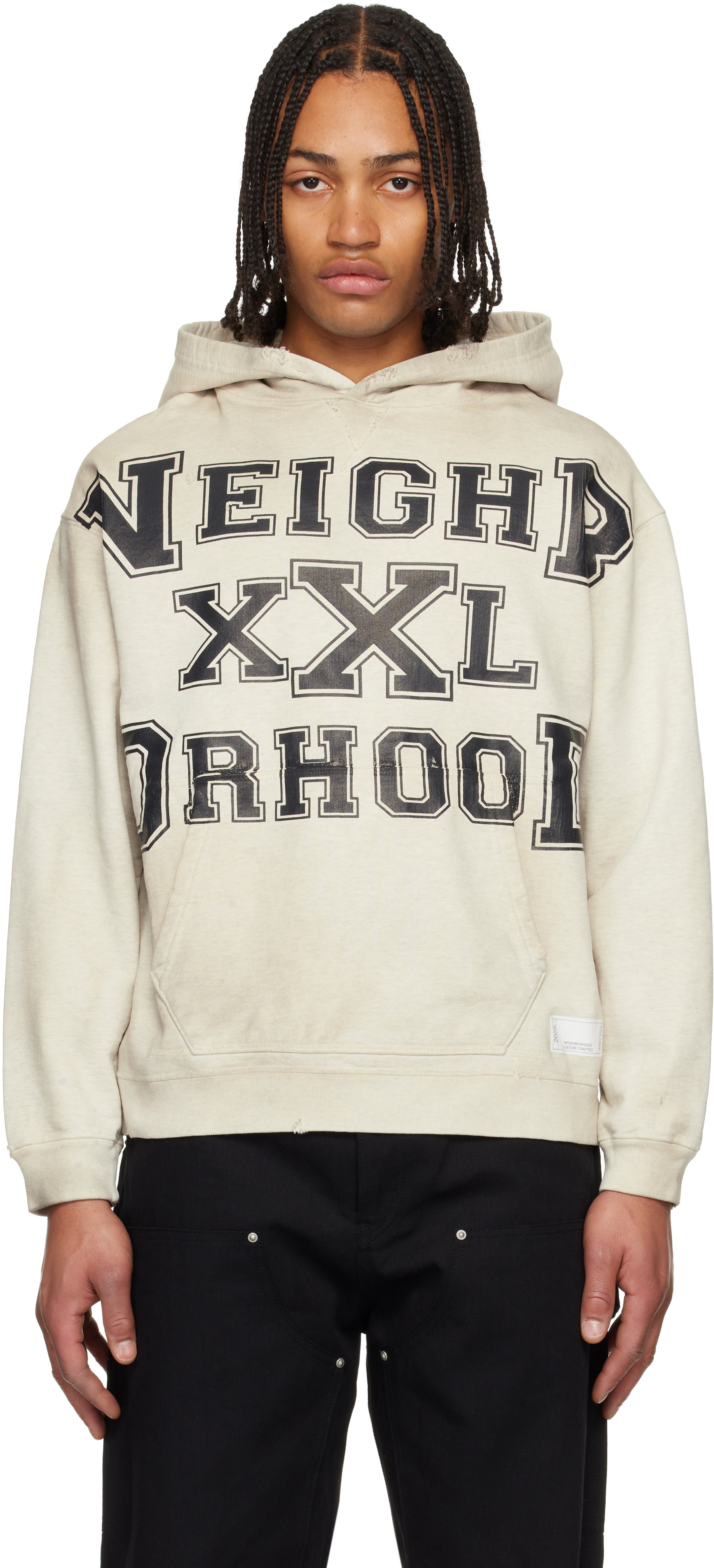 Neighborhood - Pull à capuche gris en molleton