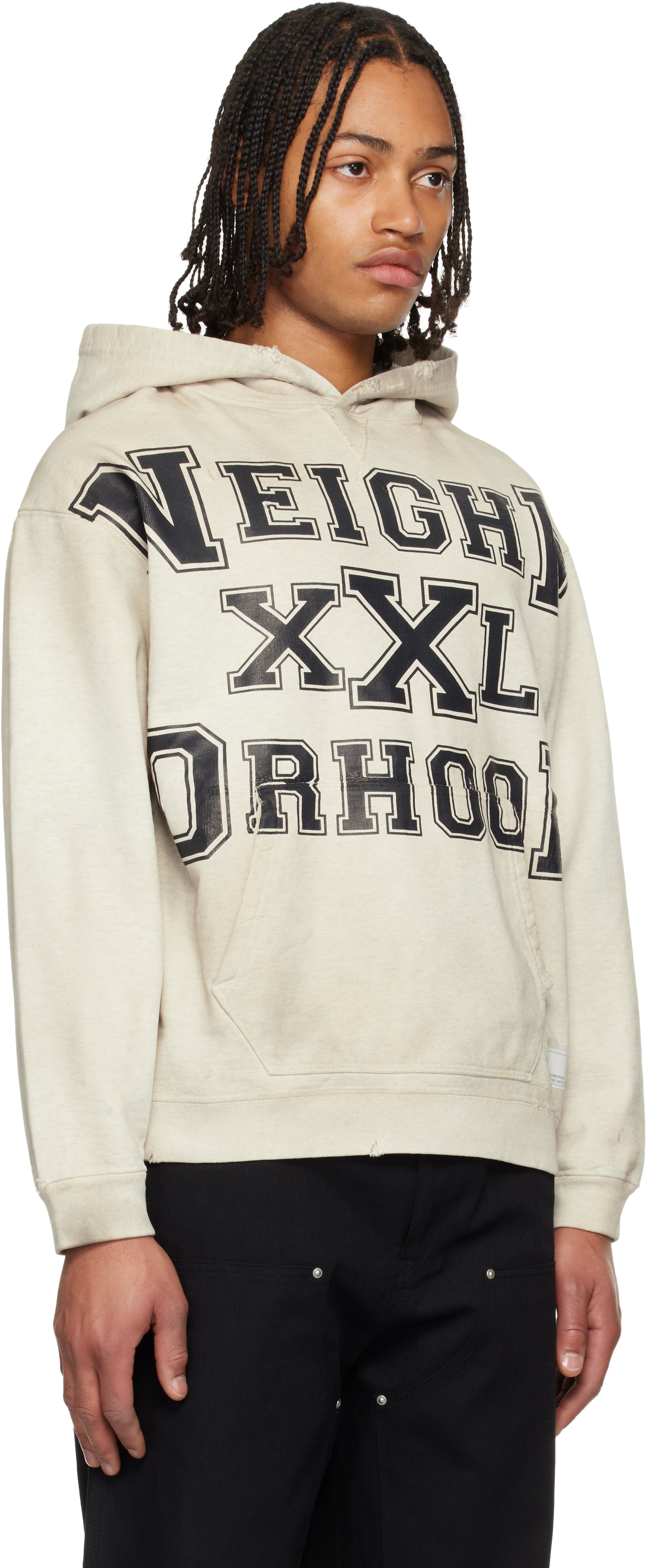 Neighborhood - Pull à capuche gris en molleton