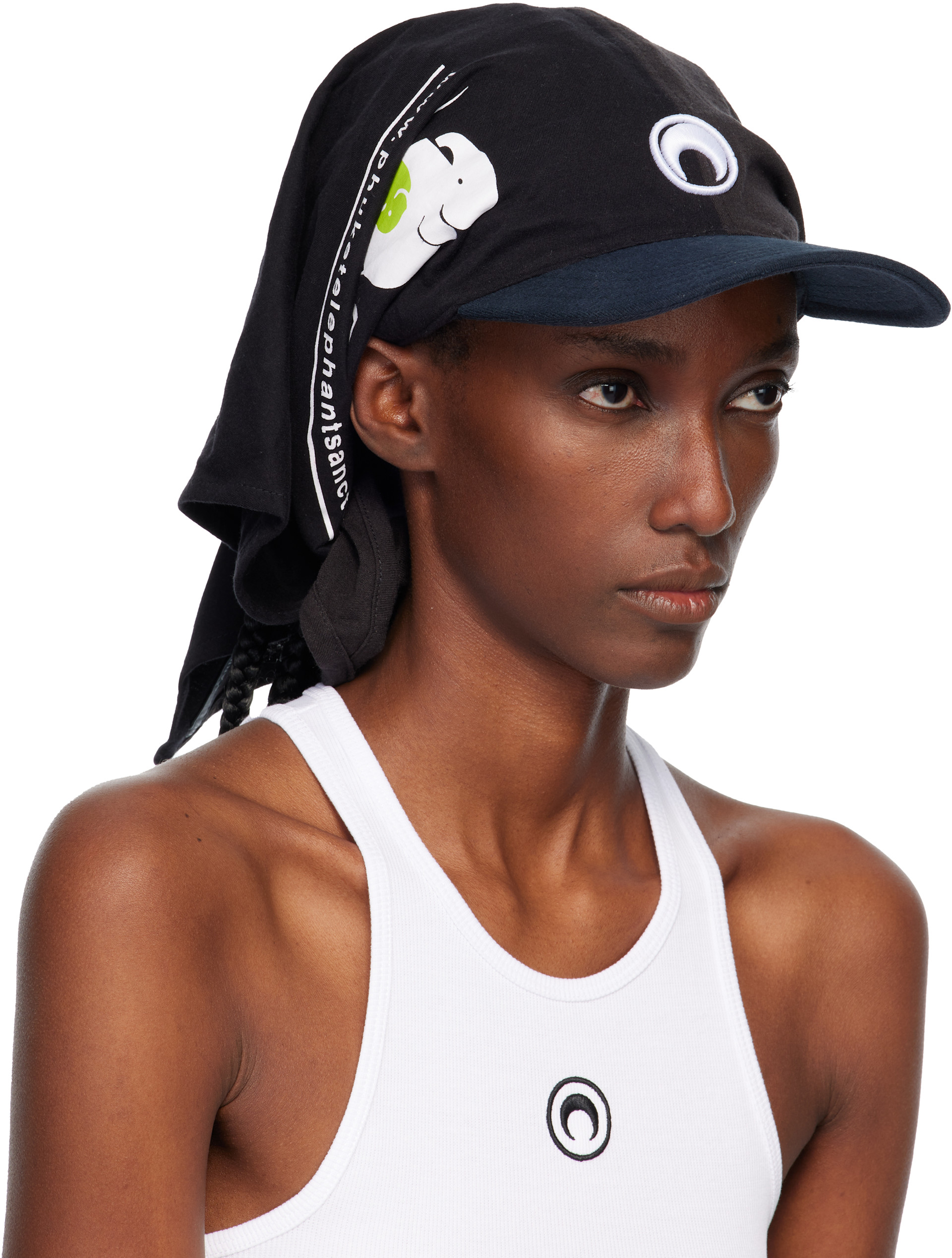 Marine Serre: Regenerated Graphic T-shirts Veiled Cap | SSENSE