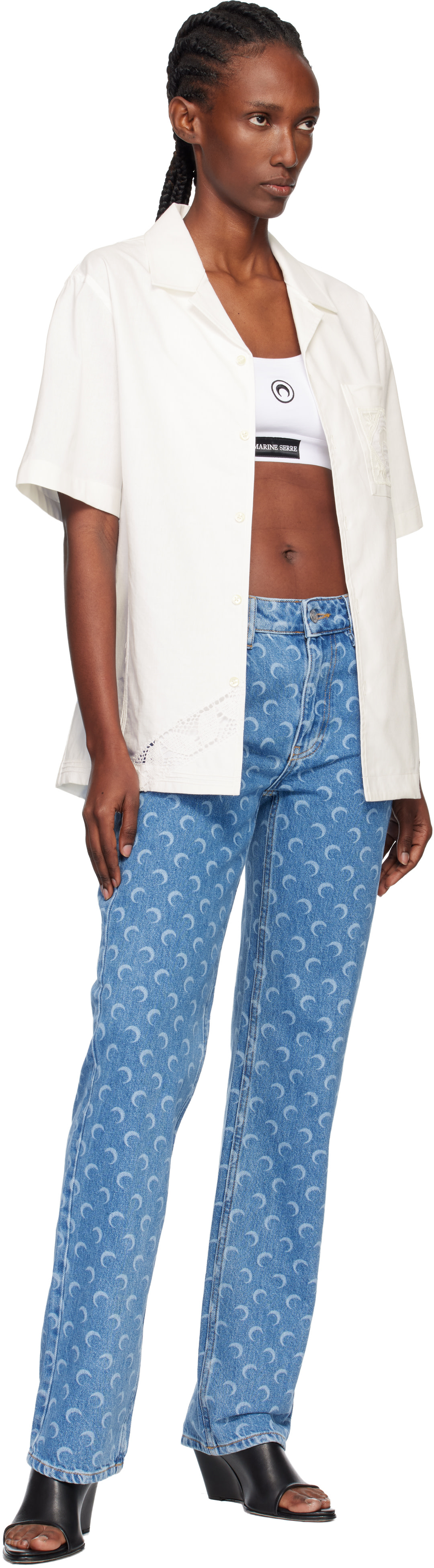 Marine Serre: Off-White Regenerated Household Linen S/S Bowling