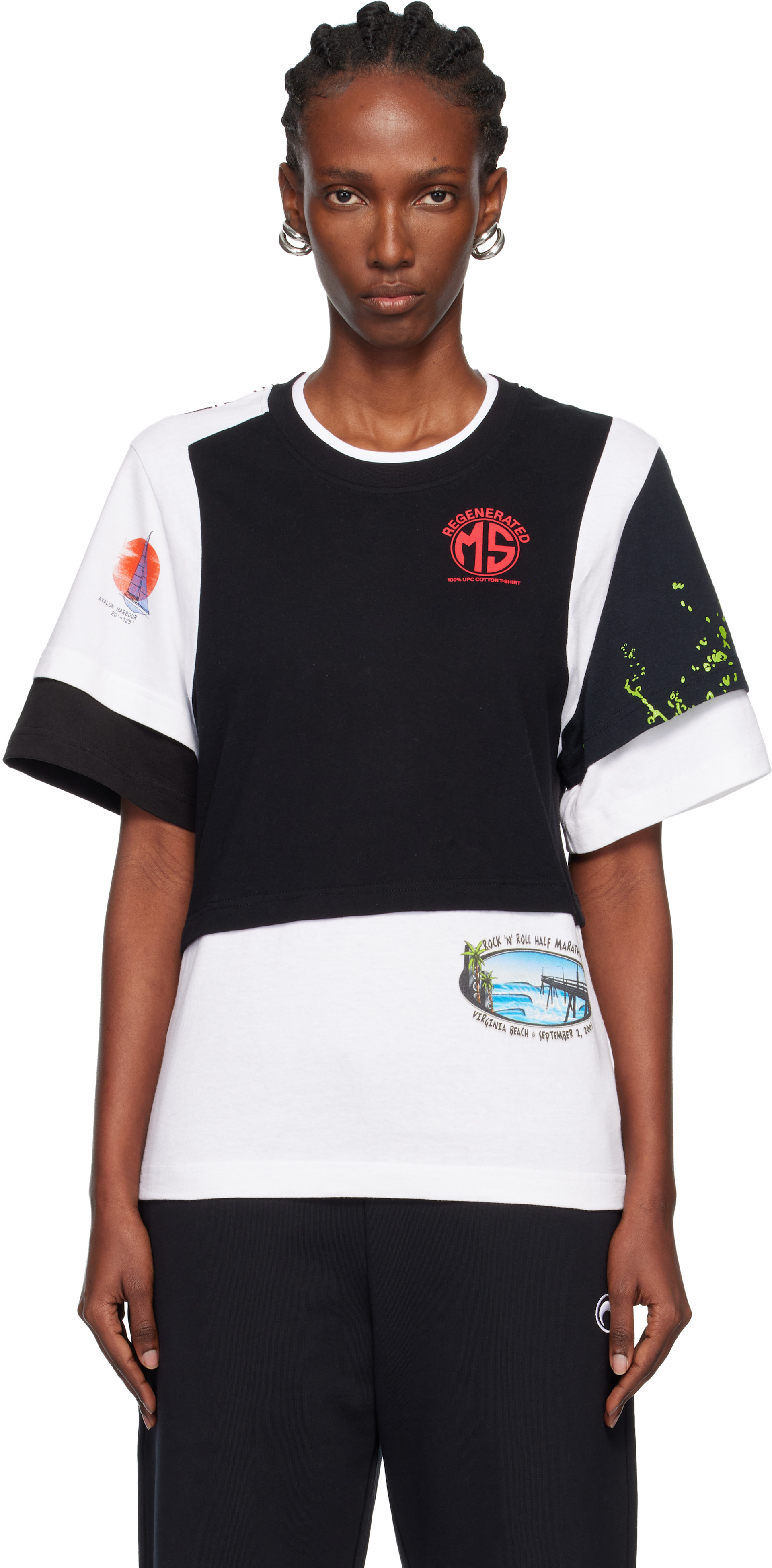 Marine Serre: Regenerated Graphic Jersey Layered T-shirt | SSENSE