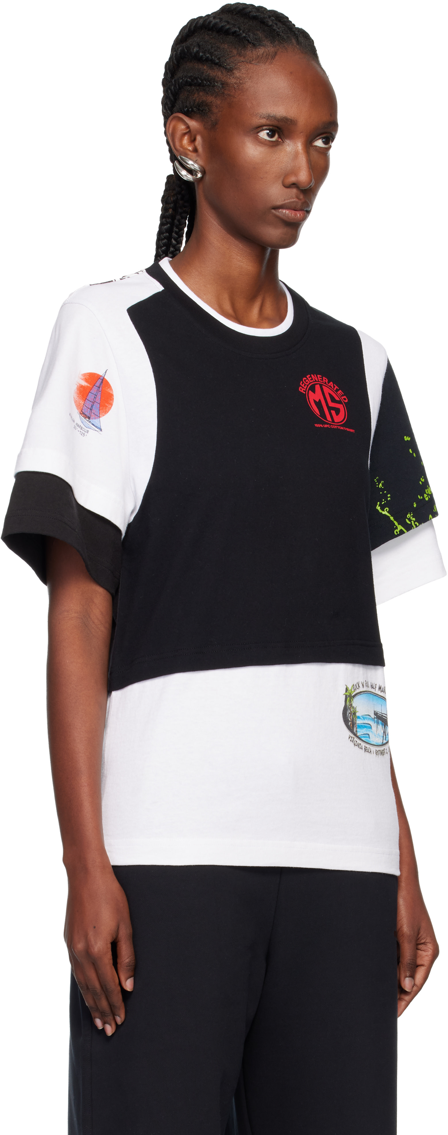 Marine Serre: Regenerated Graphic Jersey レイヤード Tシャツ