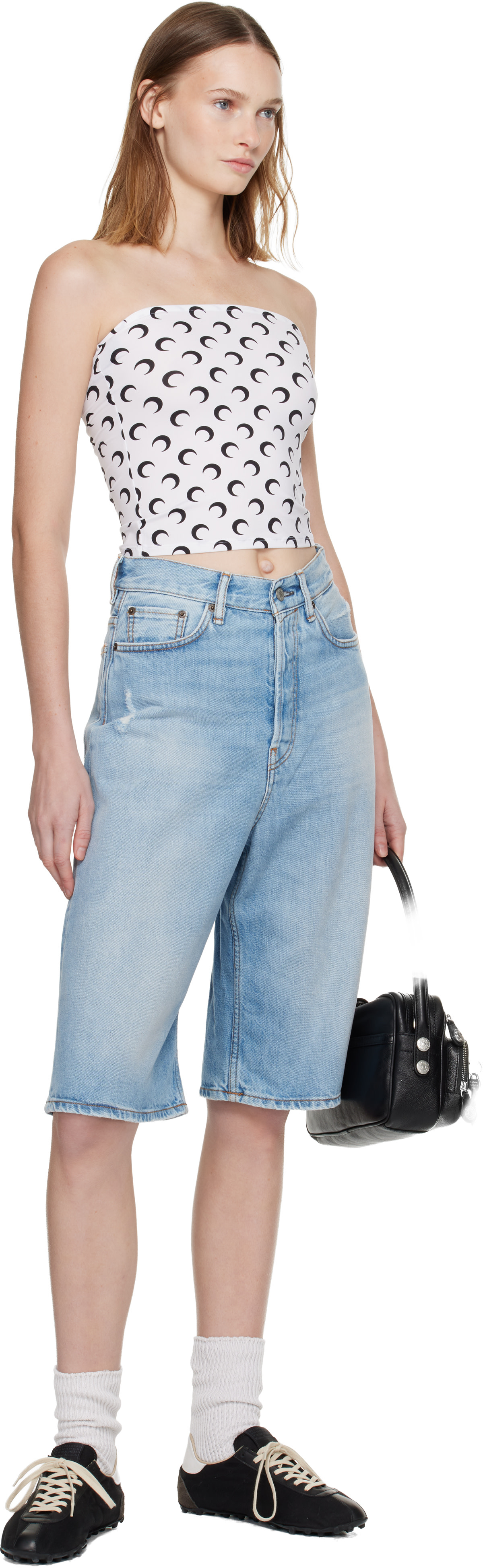 Marine Serre ムーンプリントトップ Regenerated All Over Moon Jersey Second Skin Top • Marine Serre