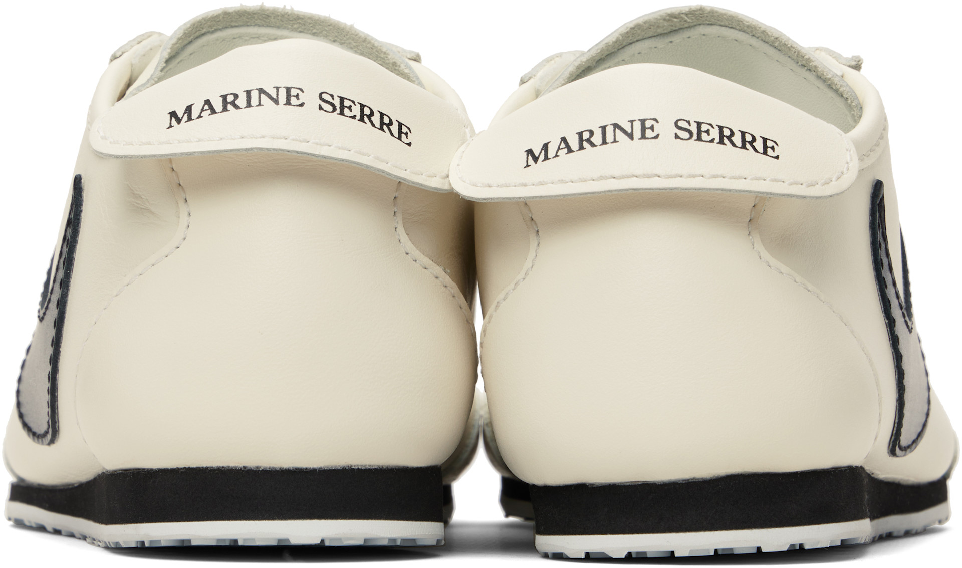 Marine Serre: Off-White Matte Leather MS Astra Sneakers | SSENSE
