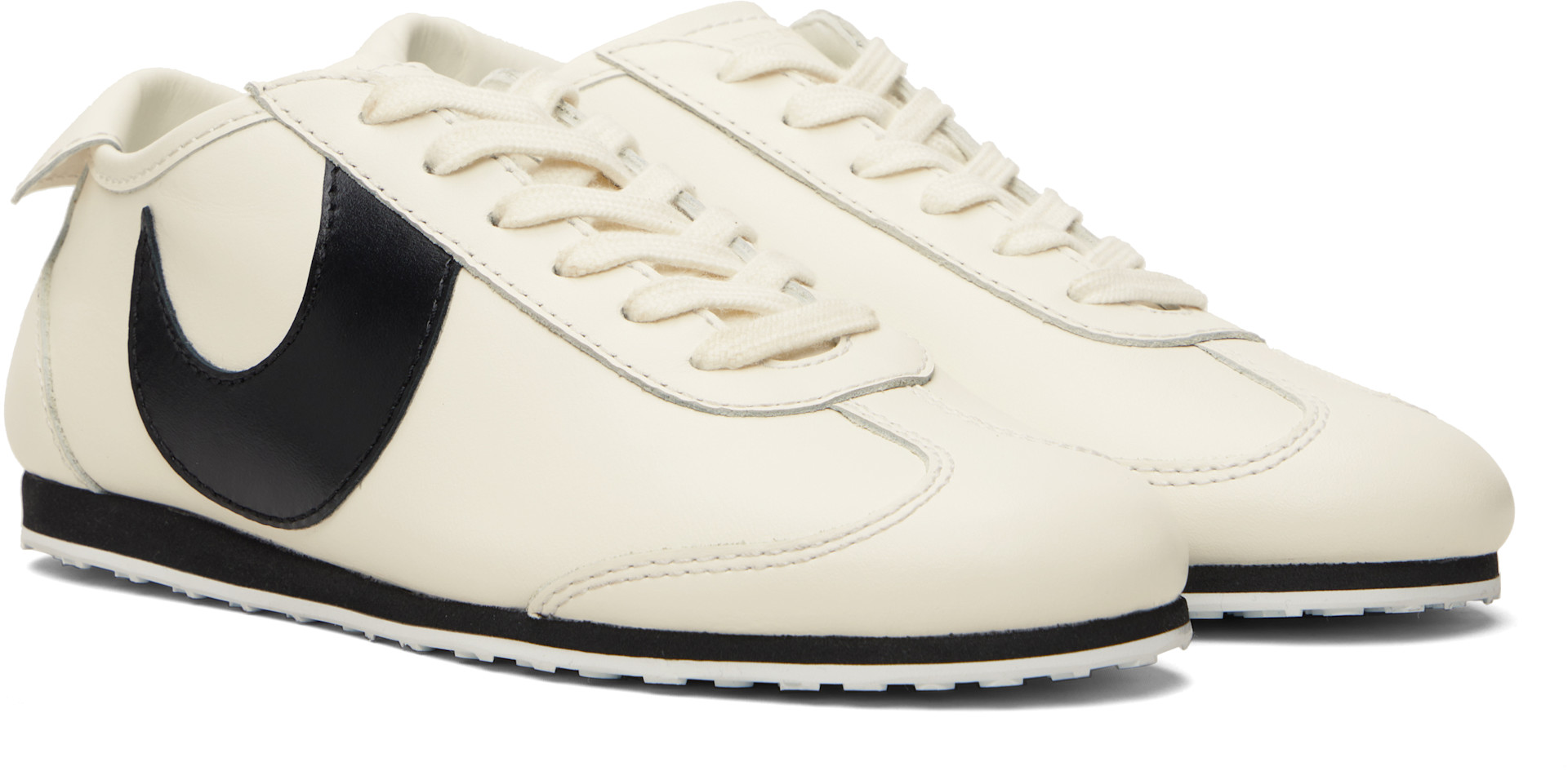 Marine Serre: Off-White Matte Leather MS Astra Sneakers | SSENSE