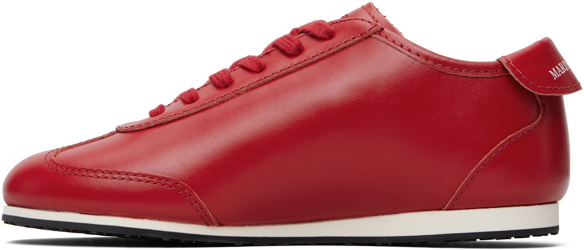 Marine Serre: SSENSE Exclusive Red Matte Leather MS Astra Sneakers