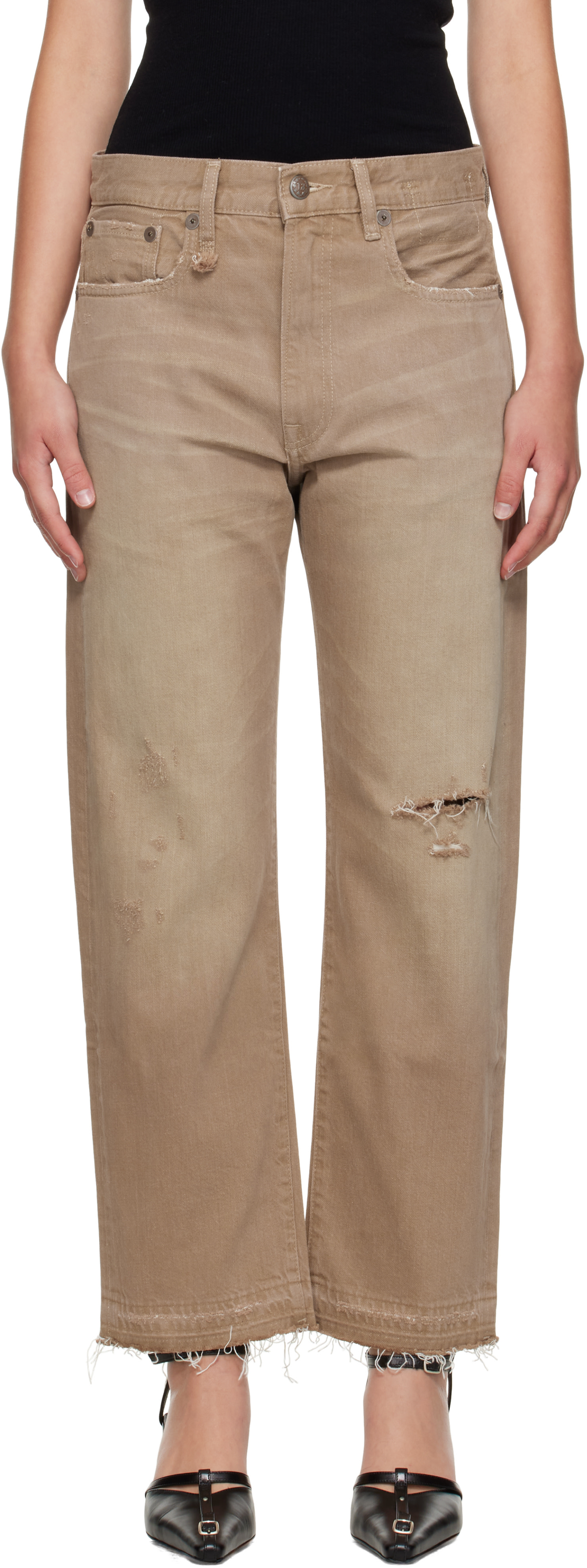 R13 - Jean boyfriend brun clair