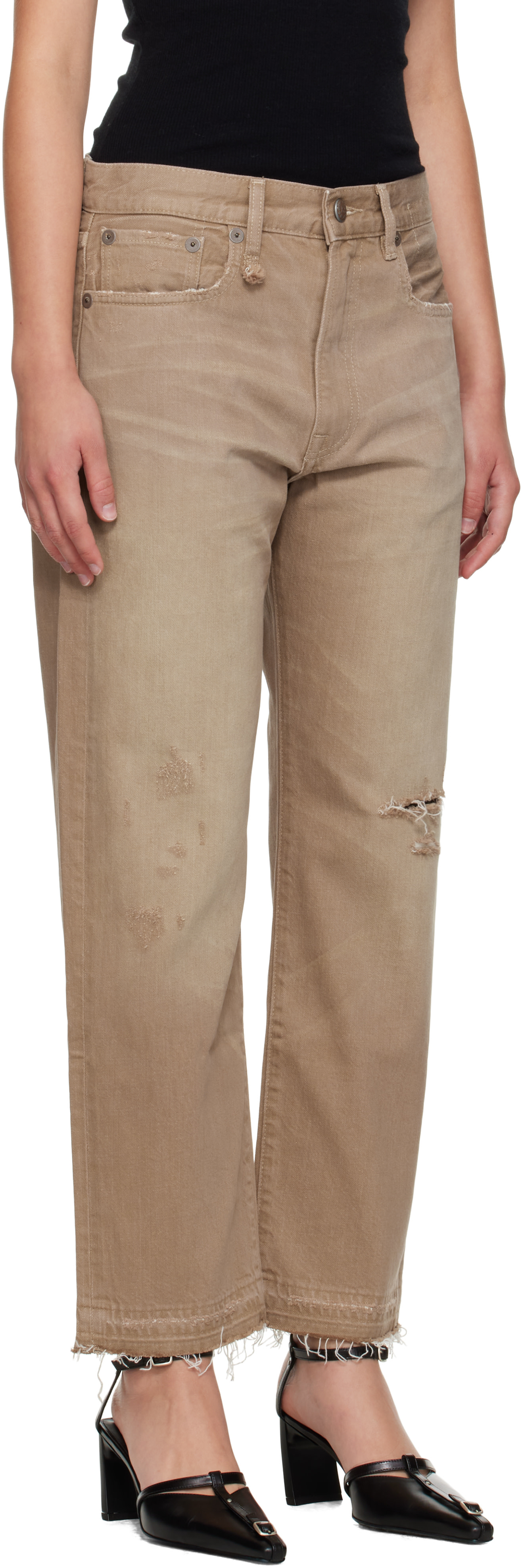 R13 - Jean boyfriend brun clair
