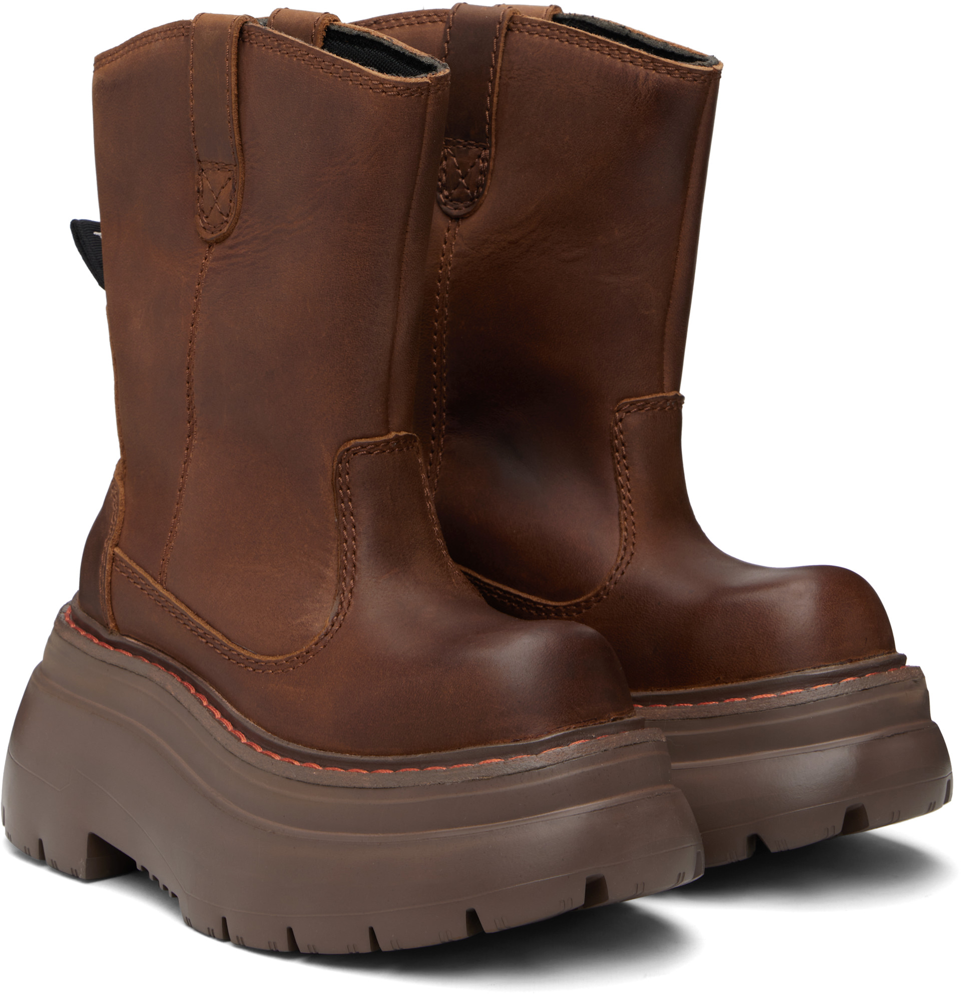 R13: SSENSE Exclusive Brown Chunky Workwear Boots | SSENSE Norway