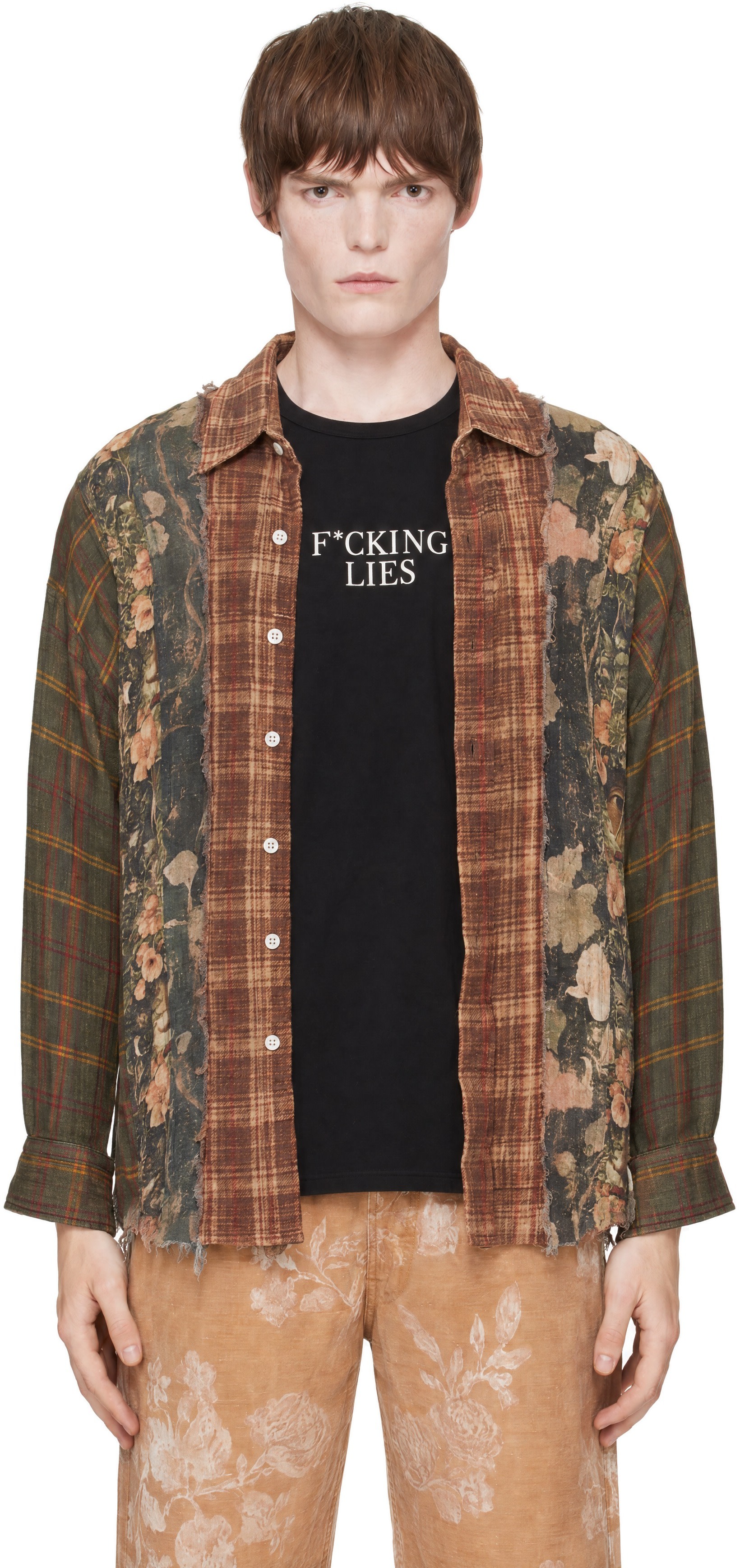 R13 - Brown Drop Neck Shirt