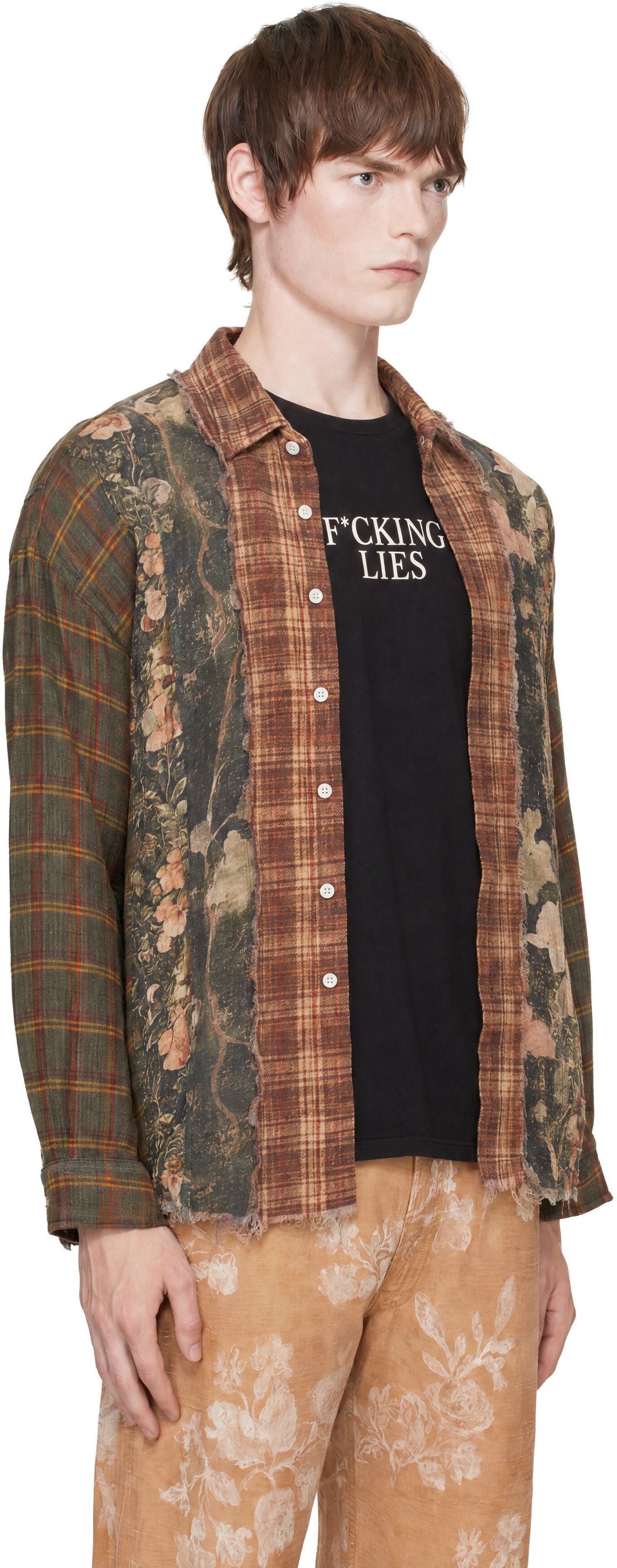 R13 - Brown Drop Neck Shirt