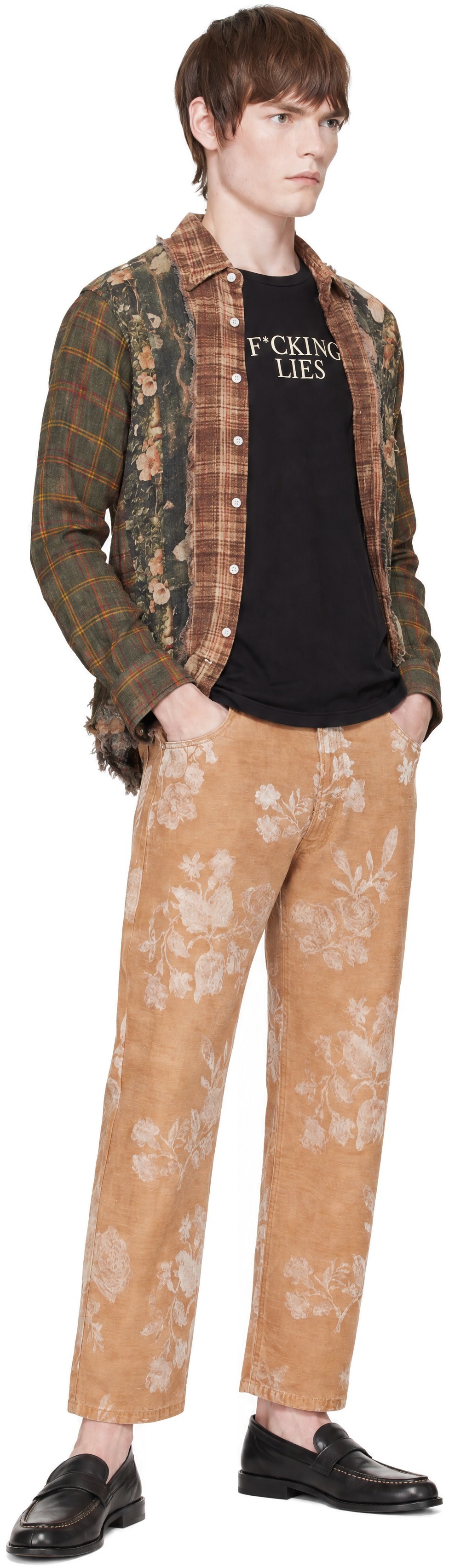 R13 - Brown Drop Neck Shirt