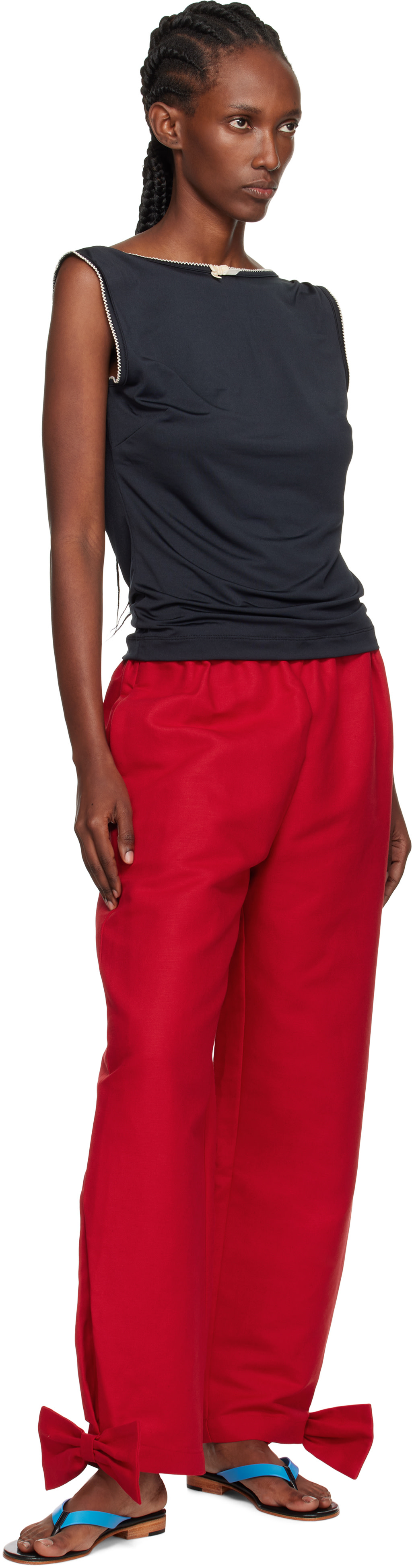 Caro Editions - Pantalon Coco rouge à boucles