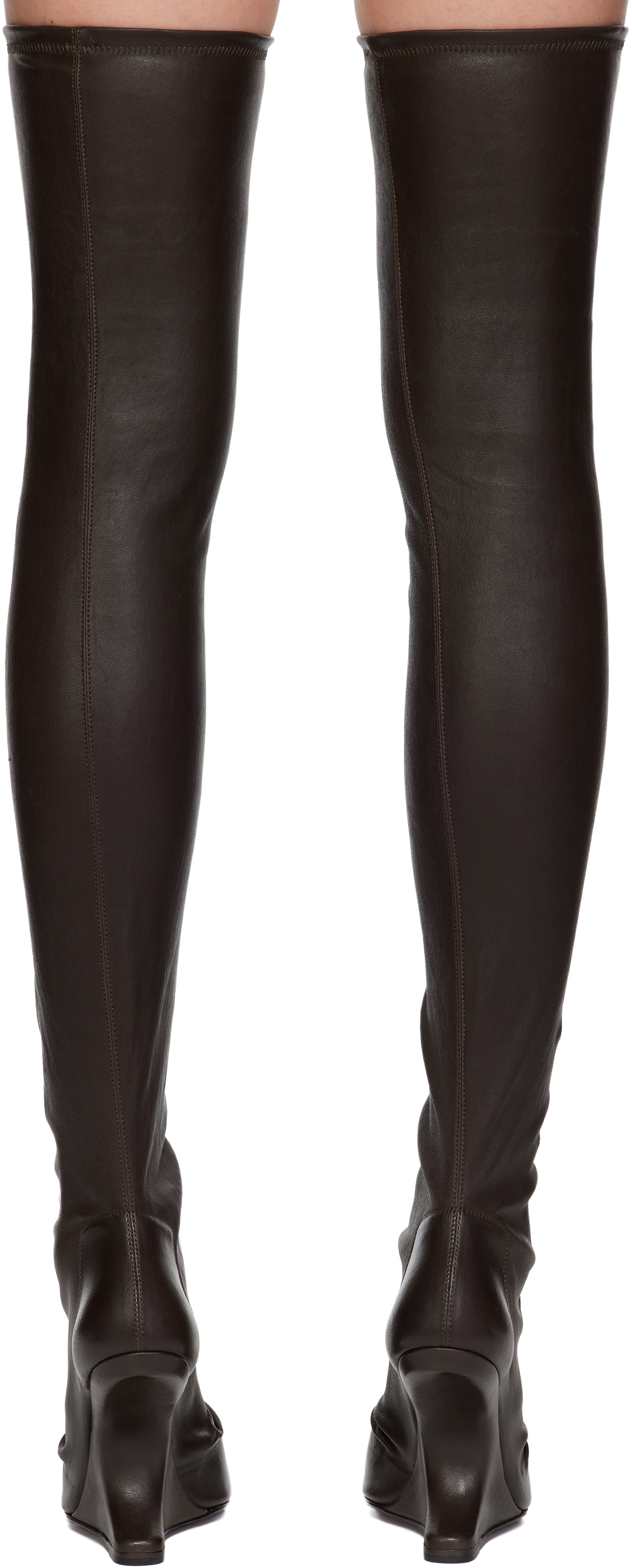 Rick Owens Lilies: Brown Concordians Cantilever 11 Tall Boots | SSENSE